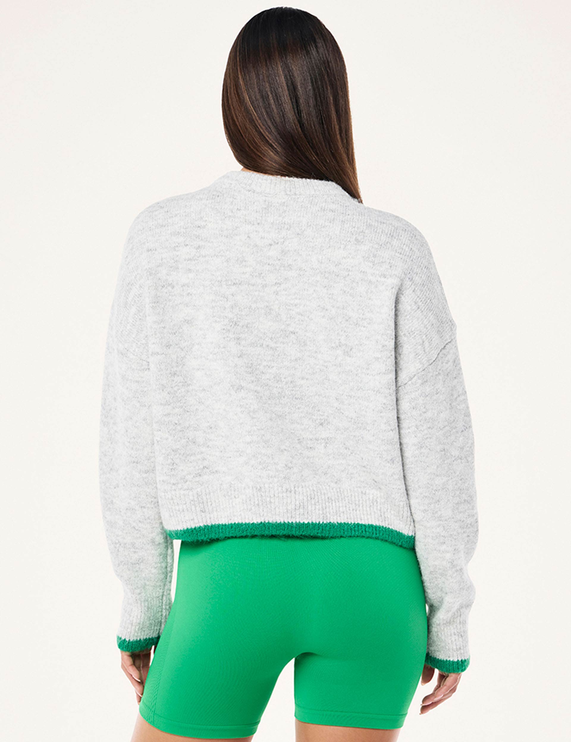 Premium Marquee Knit Sweater - Soft Grey Marle Pullover for Women | Cozy Casual Wear & Layering Essential