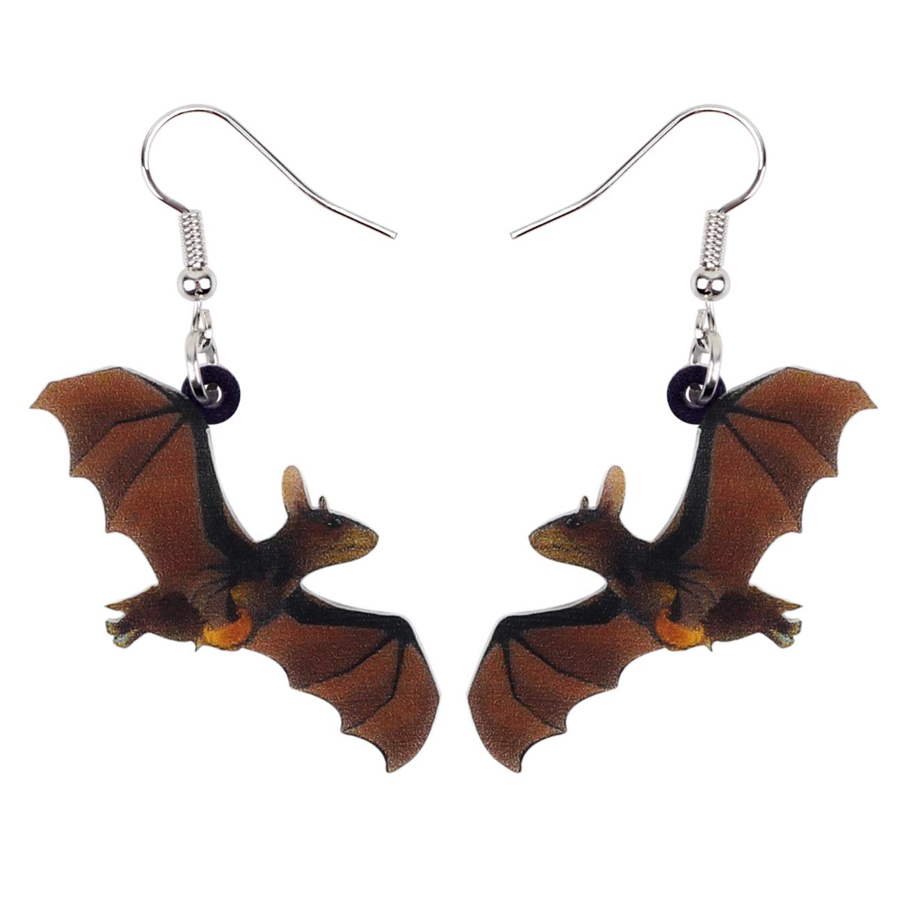 Bonsny Acrylic Dangle Halloween Bat Earrings for Women - Punk Gothic Jewelry, Unique Gift for Costume Parties & Cosplay - Perfect for Halloween, Goth Fashion & Alternative Style Accessories