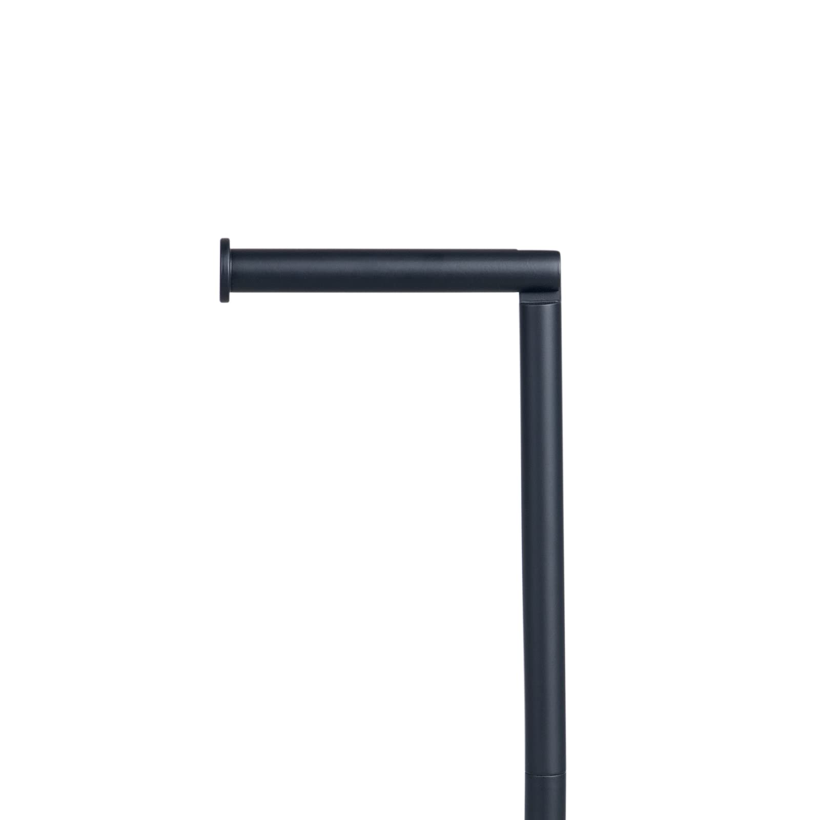 Stainless Steel Free Standing Toilet Paper Holder Stand - Black Bathroom Tissue Roll Floor Storage Organizer | Perfect for Bathroom, Toilet, Restroom & Home Decor