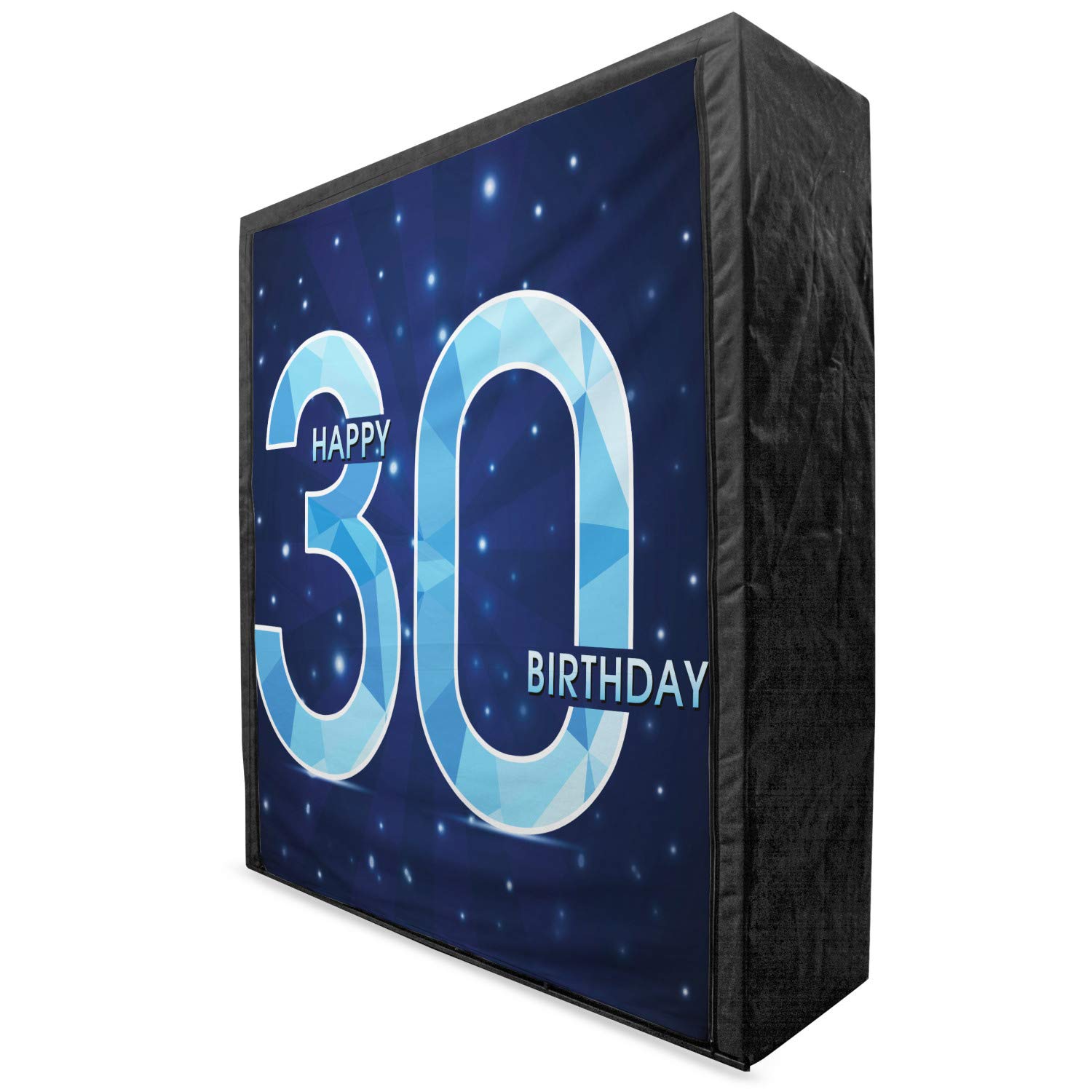 Ambesonne 30th Birthday Fabric Wardrobe - Portable Closet Organizer with Shelves, Modern Polygonal Starry Night Sky Design, 59