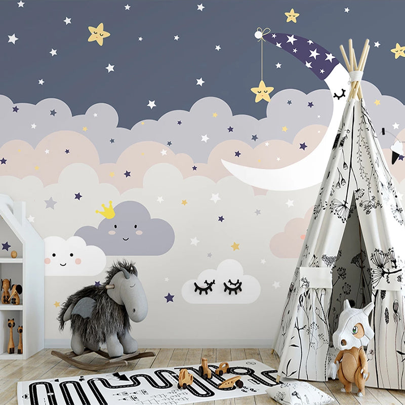 Nighty Night Moon Nursery Wallpaper - Soft Glow Wall Decal for Baby's Room Decor | Perfect for Nursery, Kids' Bedroom & Playroom