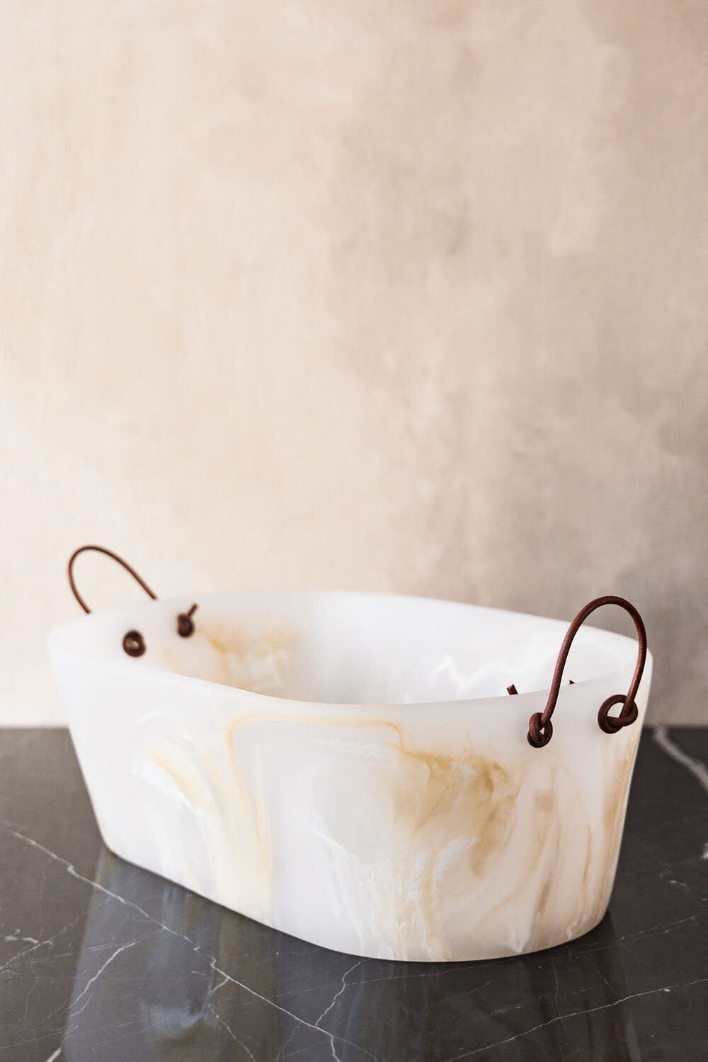 Monica Calderon Studio Magnum Champagne Bucket - Pearl Marble Finish | Elegant Wine Cooler for Weddings, Parties & Home Decor | CDMX Design