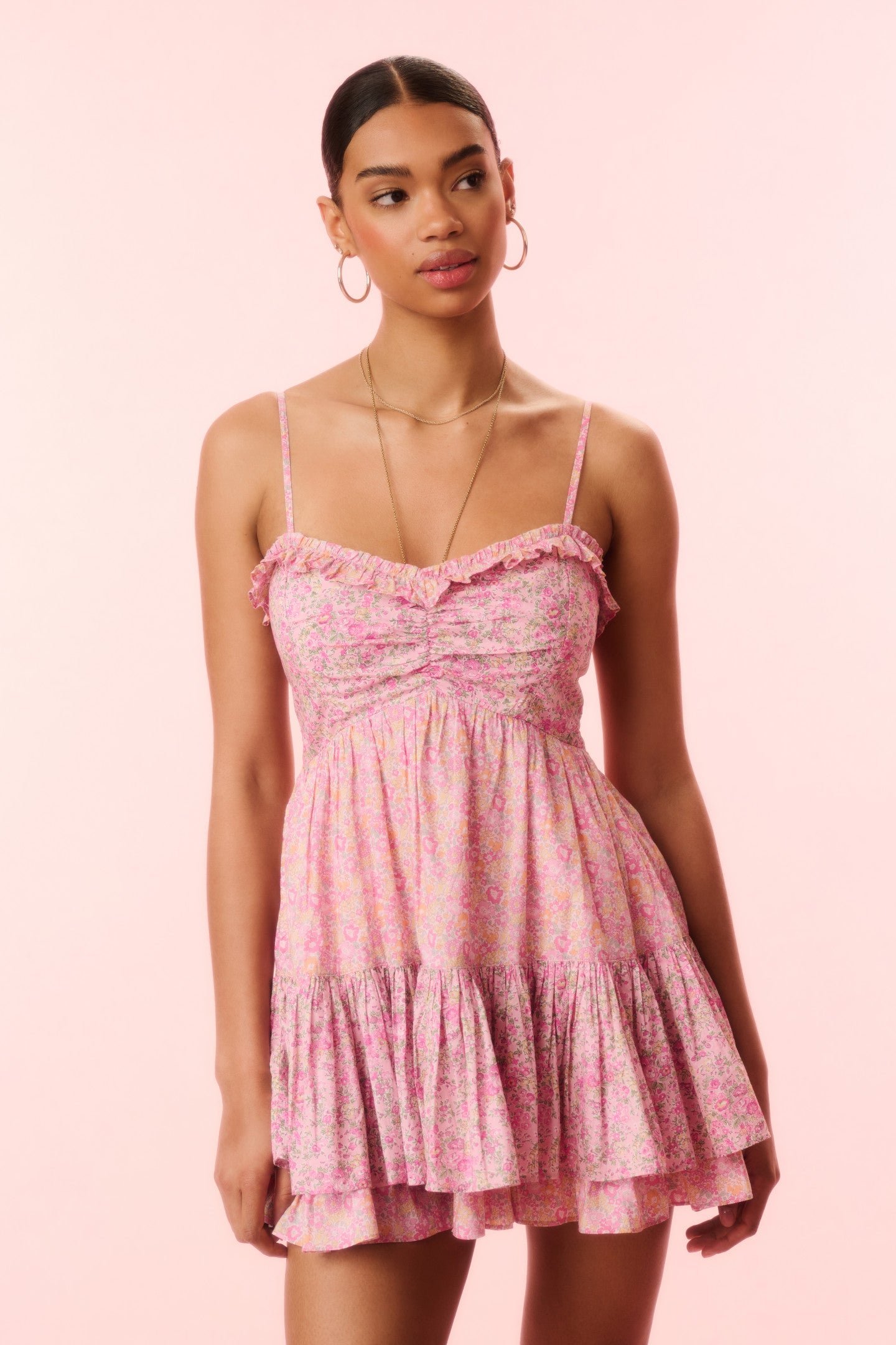 Linny Liberty Fabric Mini Dress - Floral Print Summer Dress for Women, Casual & Party Wear, Perfect for Beach, Vacation, and Date Nights