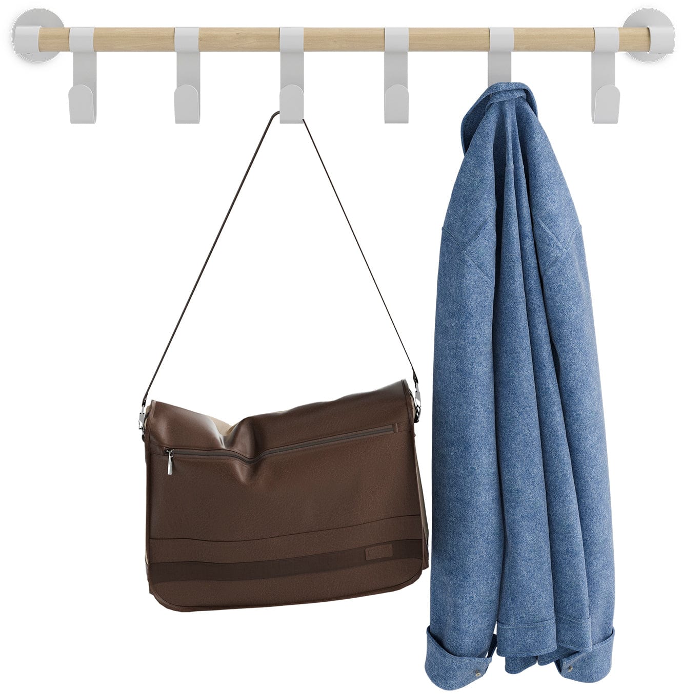 Safco Resi Coat Wall Rack with 6 Hooks - Heavy Duty Entryway Organizer for Coats, Hats & Bags - Perfect for Home, Office or Mudroom Storage (Model 4264)