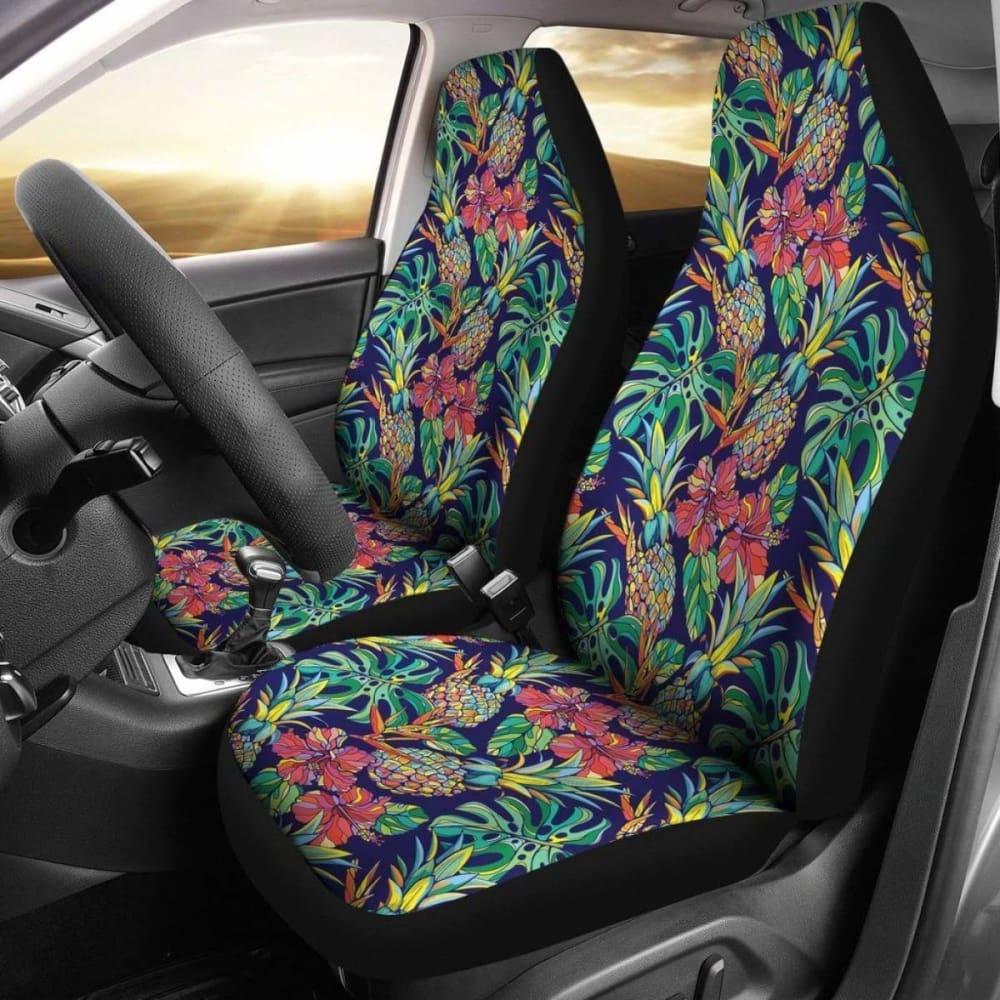 Bohemian Pineapple Car Seat Covers - Waterproof & Breathable Universal Fit for Cars, SUVs, Trucks - Tropical Summer Beach Road Trip Accessories