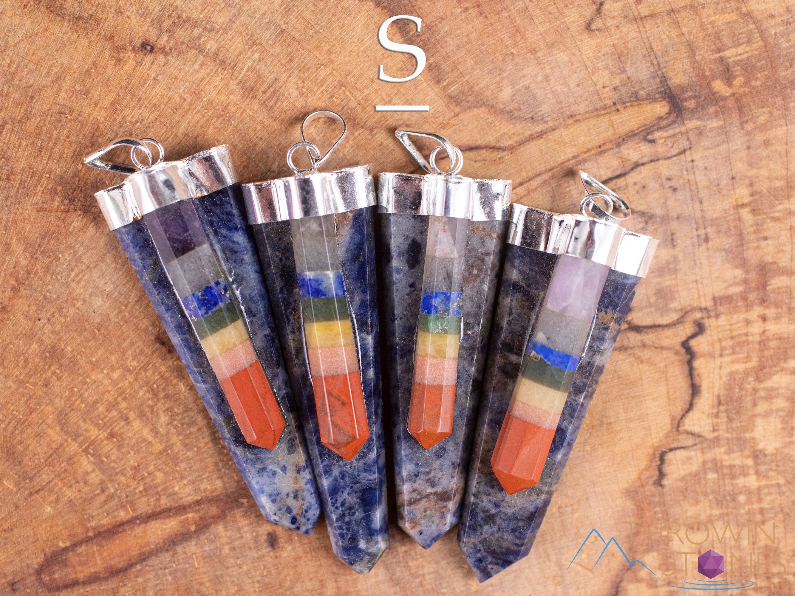 Chakra Healing Crystal Pendant Necklace - Aventurine, Tiger's Eye, Sodalite, Rose Quartz, Clear Quartz & Amethyst Gemstone Jewelry with Crystal Points - E2026 - Perfect for Meditation, Yoga & Spiritual Energy Balancing