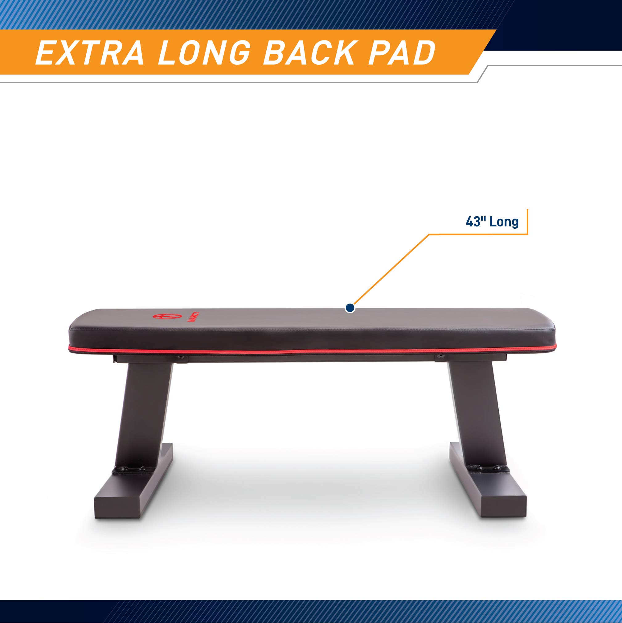 Marcy Flat Utility Weight Bench for Home Gym - Adjustable Strength Training Bench for Dumbbell, Barbell & Ab Exercises - Perfect for Home Workouts & Fitness Training
