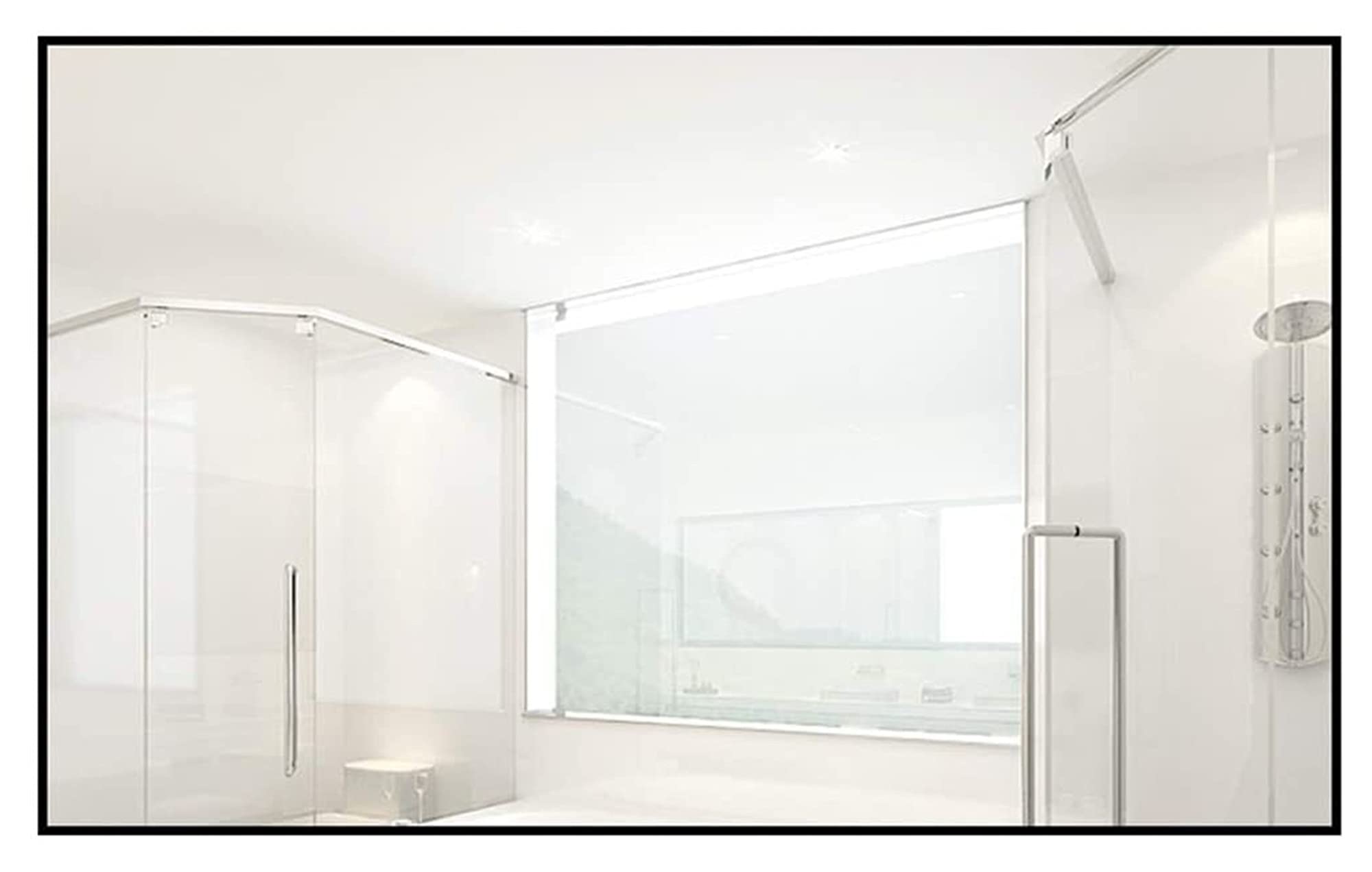 **50x70CM Rectangle Wall Mirror - Black Metal Frame Lightweight Acrylic Glass for Bathroom, Vanity, Living Room, Bedroom & Hallway Decor - Stick On Mirror for Easy Installation**