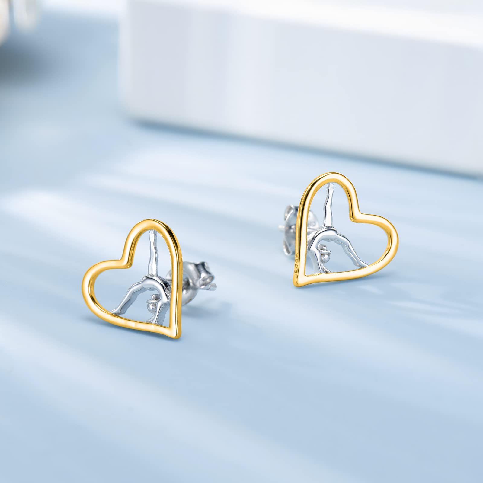 USA Gymnastics Stud Earrings for Women - 925 Sterling Silver Sport Jewelry - Perfect for Team USA Fans, Birthday & Christmas Gifts - Ideal for Gymnastics Competitions & Everyday Wear