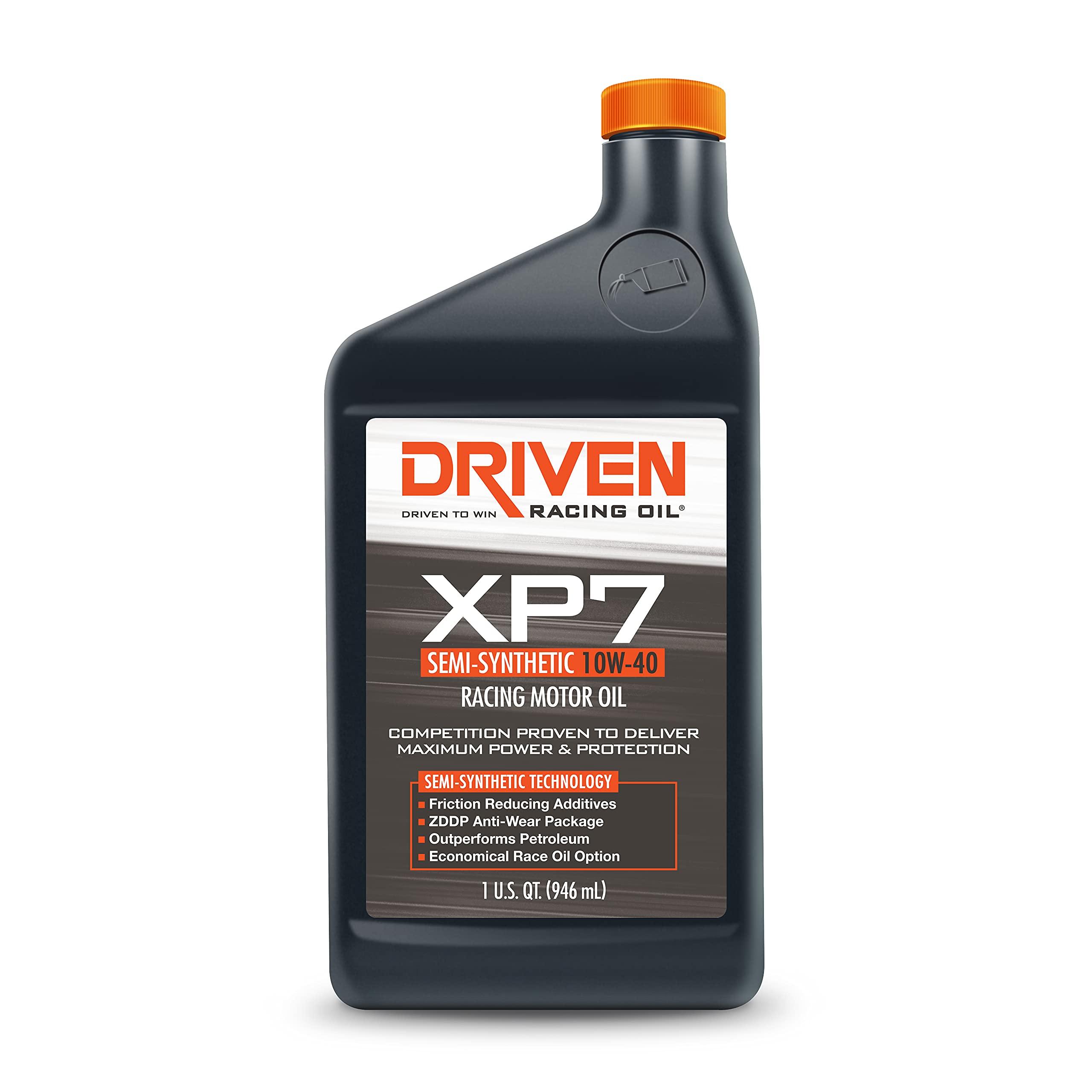 Driven Racing Oil XP7 Semi-Synthetic 10W-40 Motor Oil - 6 Quart Bottles for High Performance Engines | Ideal for Racing, Motorcycles & Classic Cars