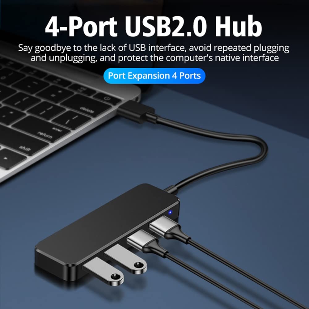 4-Port USB Hub for Laptop, MacBook & PC - Ultra Slim & Portable for Office & Travel