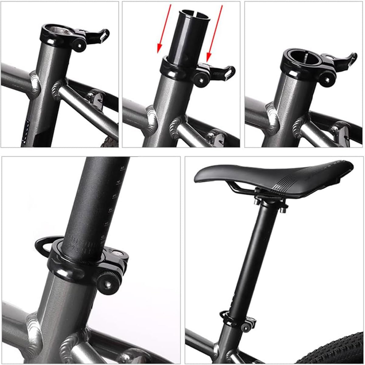 Universal Bicycle Seatpost Adapter Shim Sleeve - 25.4mm to 36.9mm Size Range for Mountain, Road, Electric & BMX Bikes - Durable Seat Post Tube Converter for Secure Fit - Perfect for Bike Upgrades & Repairs