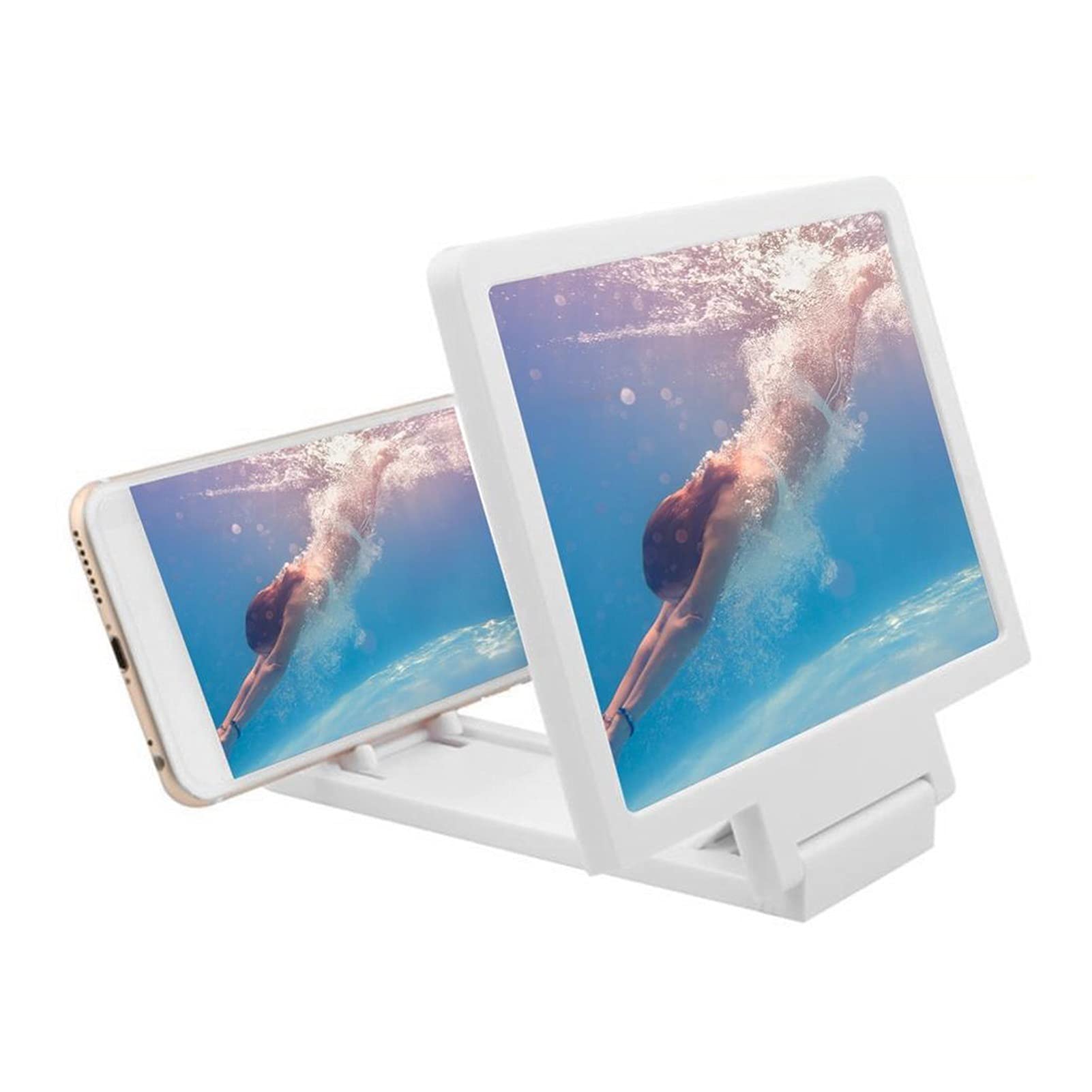 JKXWX 8.2 Inch 3D HD Mobile Phone Screen Magnifier - Foldable Phone Stand with Adjustable Bracket for Movies, Gaming & Live Streaming | Perfect for Home Entertainment & Bedside Viewing