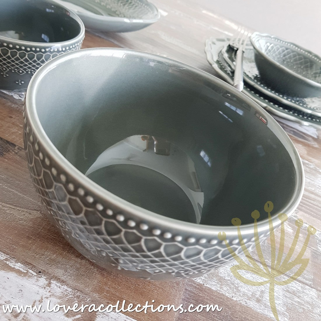 French Lace Dinnerware Set - Elegant Porcelain Plates & Bowls for Formal Dining, Wedding Reception & Holiday Table Setting (50% Off Limited Time Sale)
