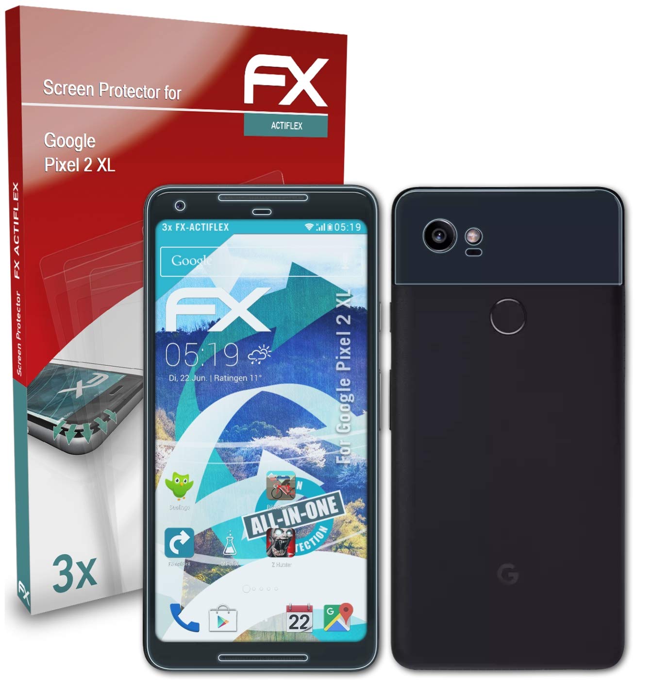 Google Pixel 2 XL Screen Protector - 3 Pack Ultra Clear Flexible HD Film - Scratch & Bubble Resistant for Daily Protection - Perfect for Work, Travel & Outdoor Use