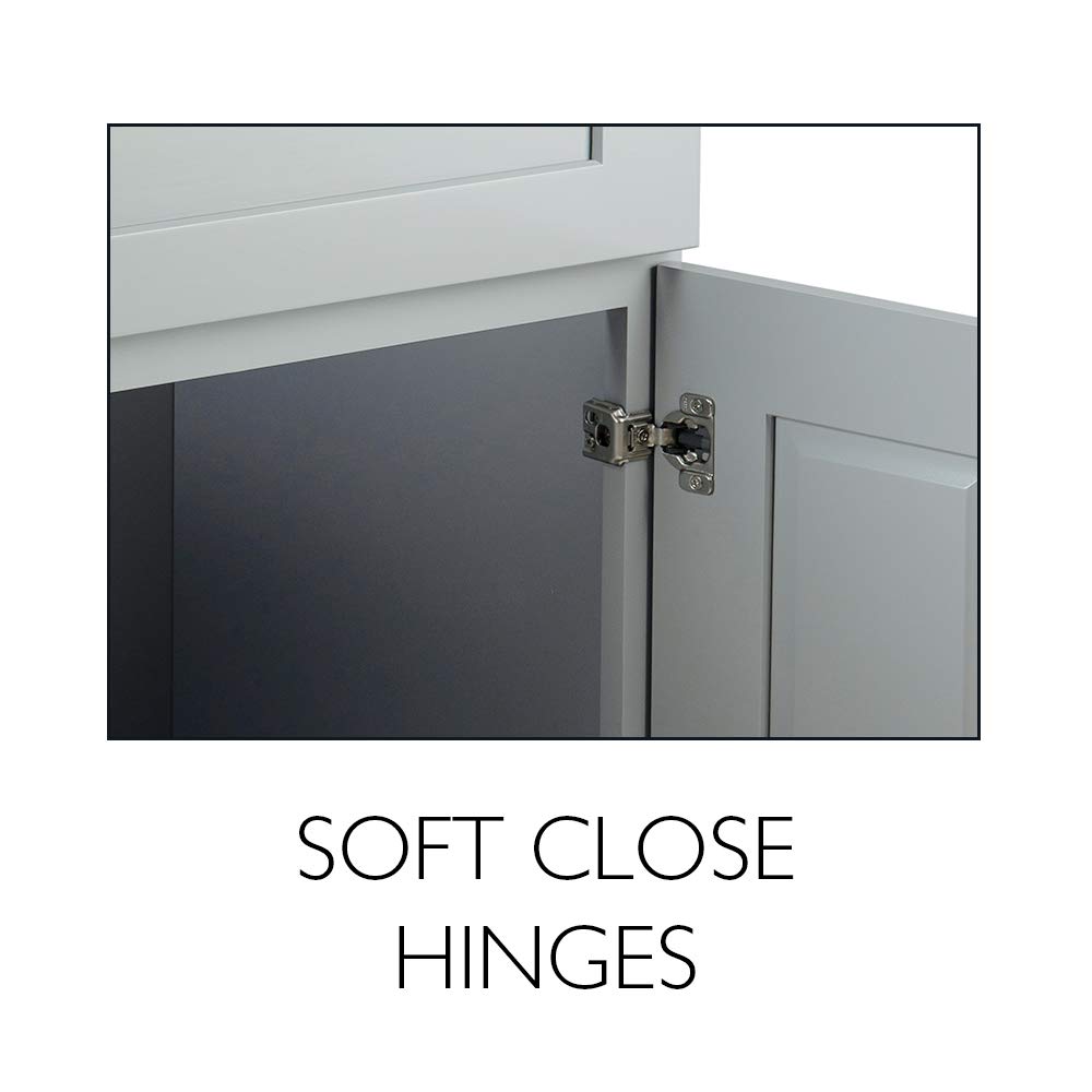 Design House Brookings 30-Inch Solid Wood Bathroom Vanity with Single Sink - Ready to Assemble in Sherwin Williams® Gray (587089) - Perfect for Modern Bathrooms, Small Spaces & Home Renovations