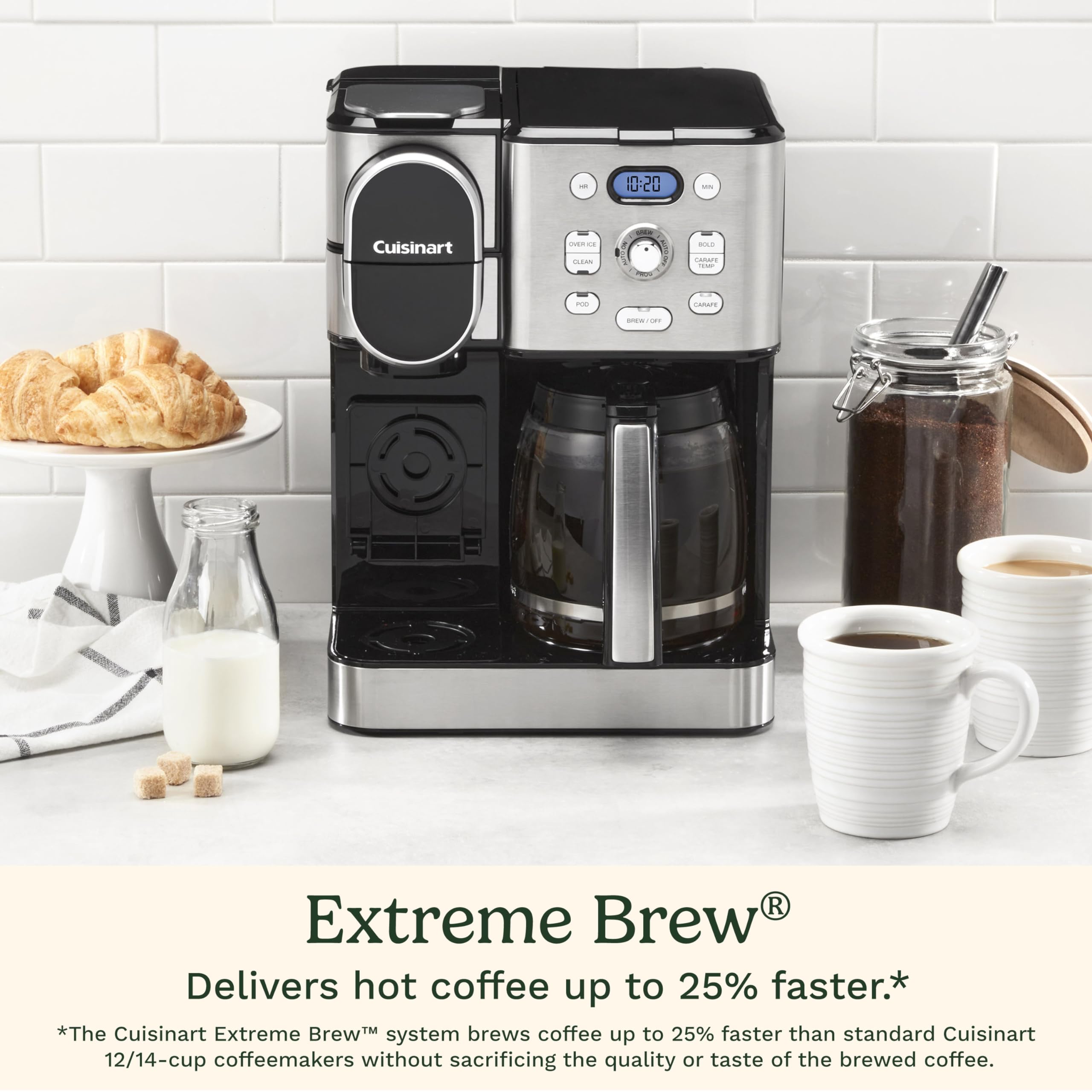 Cuisinart 12-Cup Coffee Maker with Glass Carafe - Automatic Hot & Iced Coffee Brewer, Single Serve Stainless Steel (SS-16) - Perfect for Home, Office & Entertaining