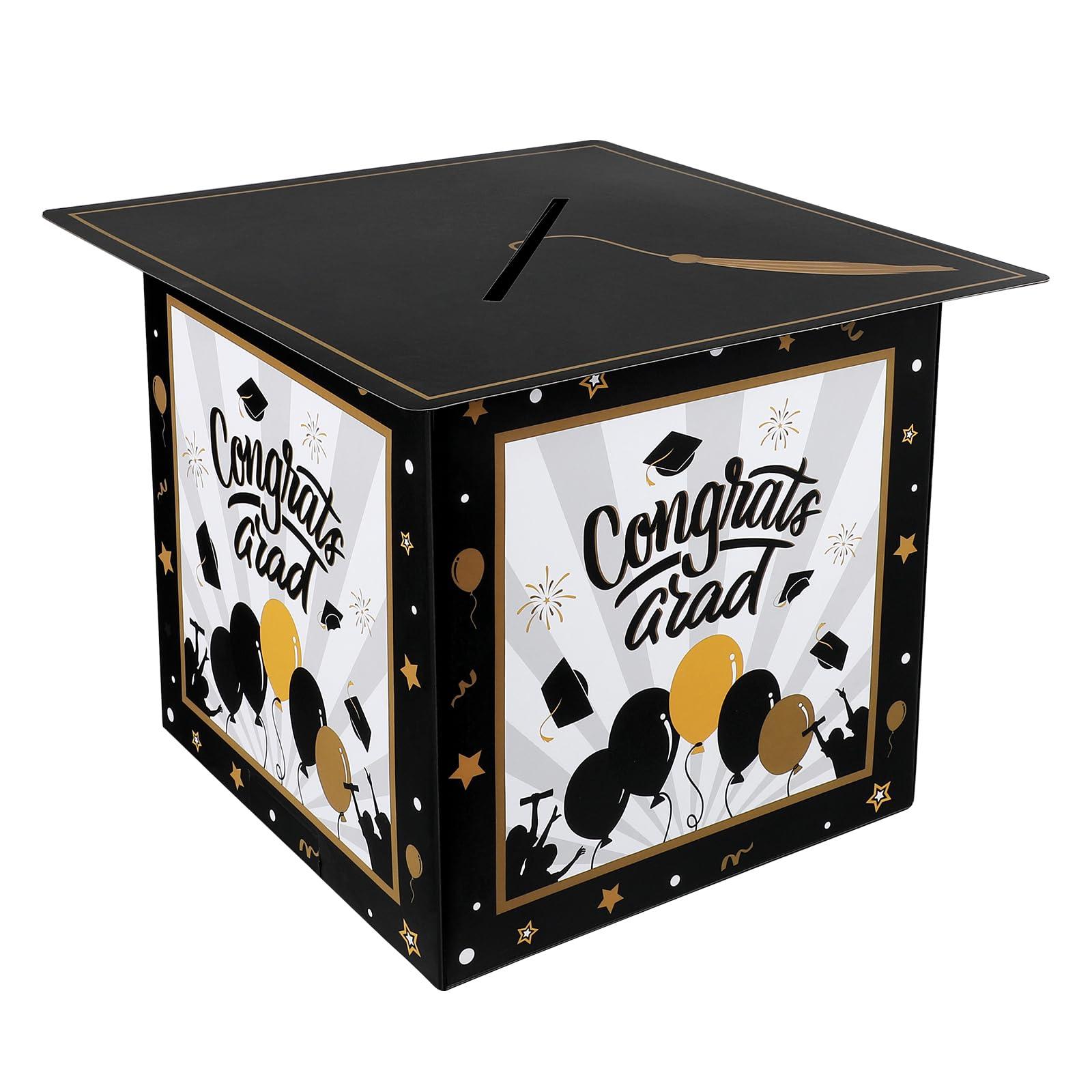 PRETYZOOM 2023 Graduation Card Box - Congrats Grad Gift Box Holder for Graduation Party, Ceremony & Birthday - Perfect Graduation Party Supplies for High School & College Graduates - Great for Photo Displays & Gift Card Storage