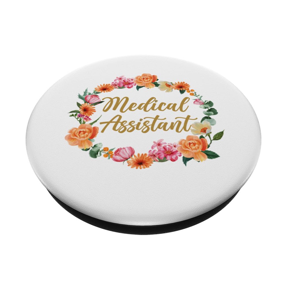 Certified Medical Assistant Floral Flower CMA PopSockets Adhesive PopGrip - Perfect for Phones, Tablets & Laptops - Ideal Gift for Nurses, Doctors & Healthcare Professionals
