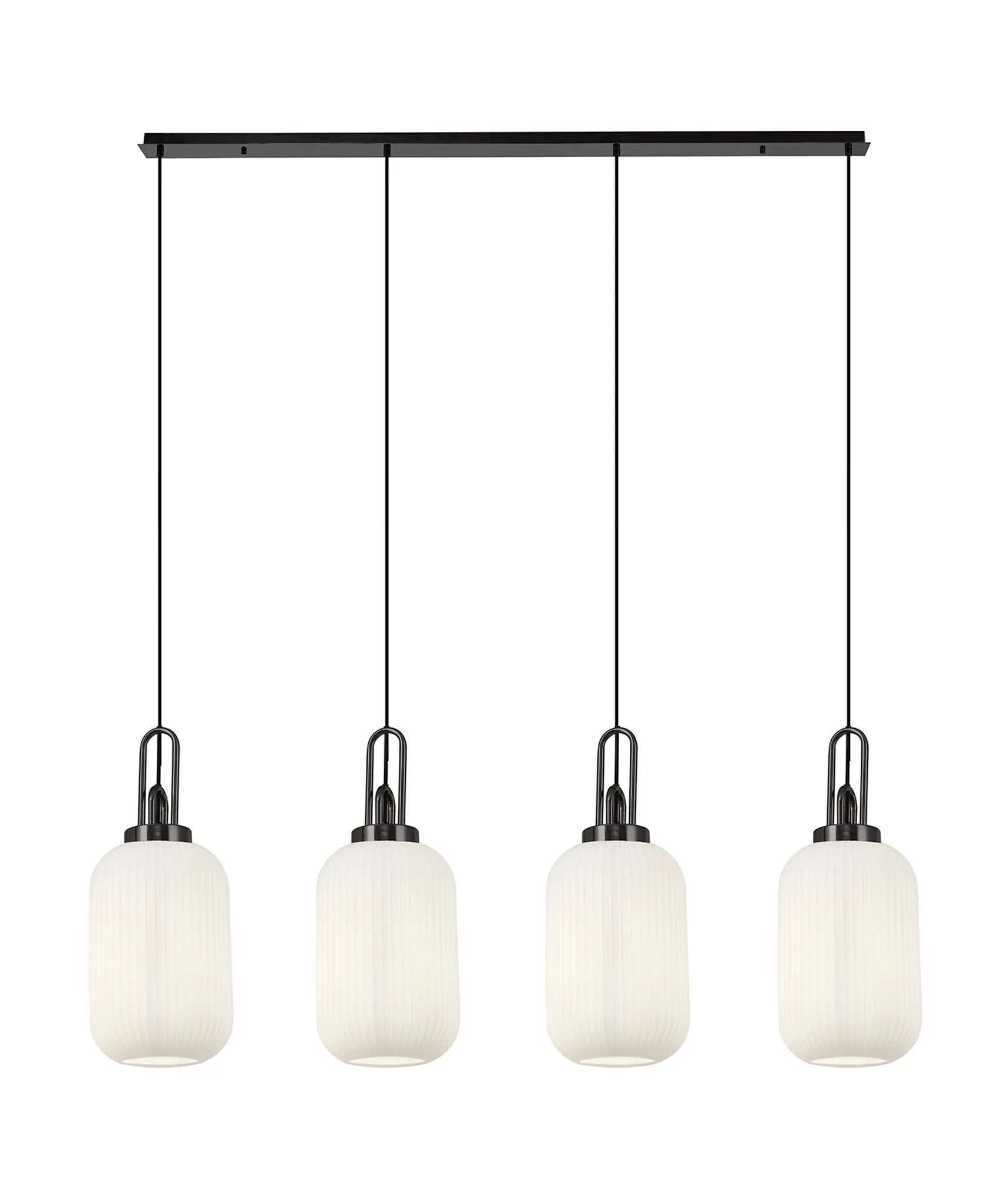Cadiz 4Lt Linear Pendant Light Fixture - Modern Brushed Nickel/Matte Black/Bronze Finish - Perfect for Kitchen Island, Dining Room & Office Lighting