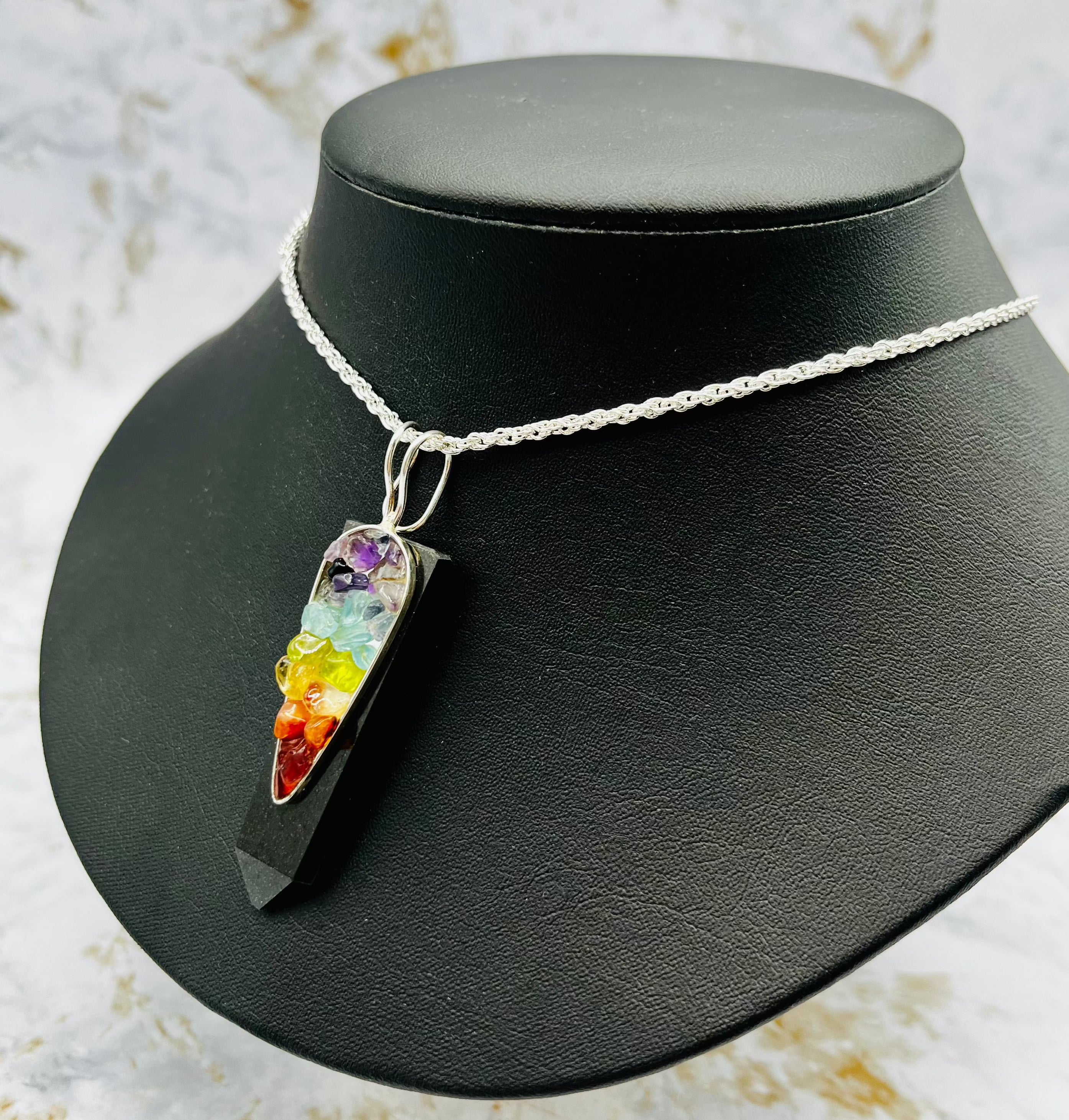 Black Onyx Chakra Pendant Necklace - Healing Stone Jewelry for Meditation, Energy Balance & Spiritual Protection | Perfect for Yoga, Reiki & Mindfulness Practice