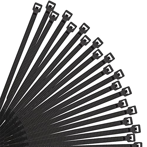 14 Inch Heavy Duty Cable Zip Ties - 100 Pack Black | 75 lbs Tensile Strength, UV Resistant & Weatherproof | Ideal for Home Organization, DIY Projects & Outdoor Use