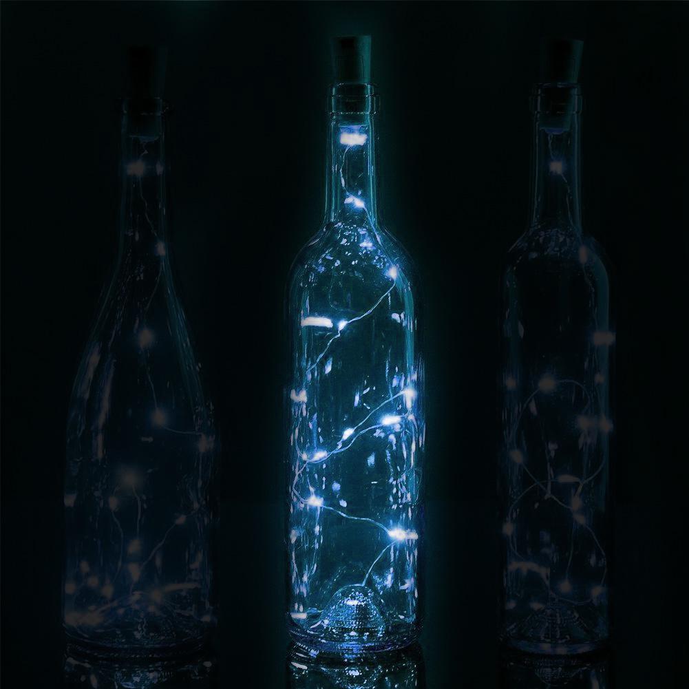 20 Super Bright Cool White LED Battery Operated Wine Bottle Lights - 3 Ft String with Cork for DIY, Home, Wedding & Party Decoration | Perfect for Table Centerpieces, Bar Decor, and Holiday Lighting