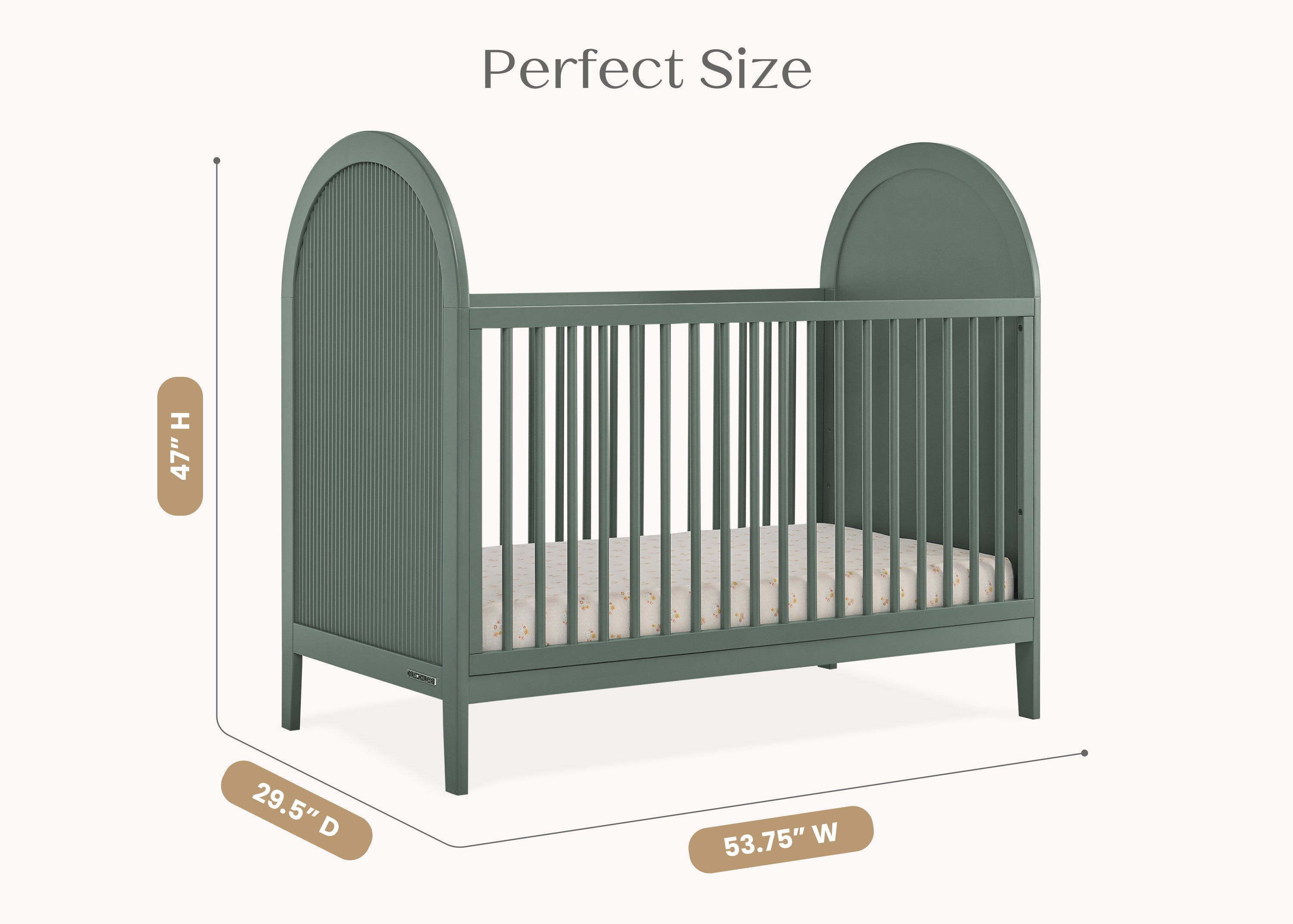 Eloise 4-in-1 Convertible Baby Crib - Toddler Bed, Daybed & Full-Size Bed Conversion - Safe Nursery Furniture for Newborns to Teens - Perfect for Bedrooms, Daycare & Guest Rooms
