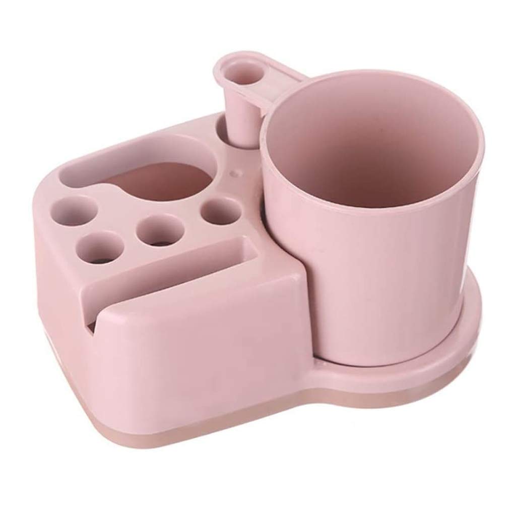 Multifunctional Bathroom Organizer - Toothbrush Holder, Gargle Cup & Toothpaste Dispenser - Space-Saving Bathroom Storage Rack for Toiletries - Perfect for Small Bathrooms, Dorms & Travel
