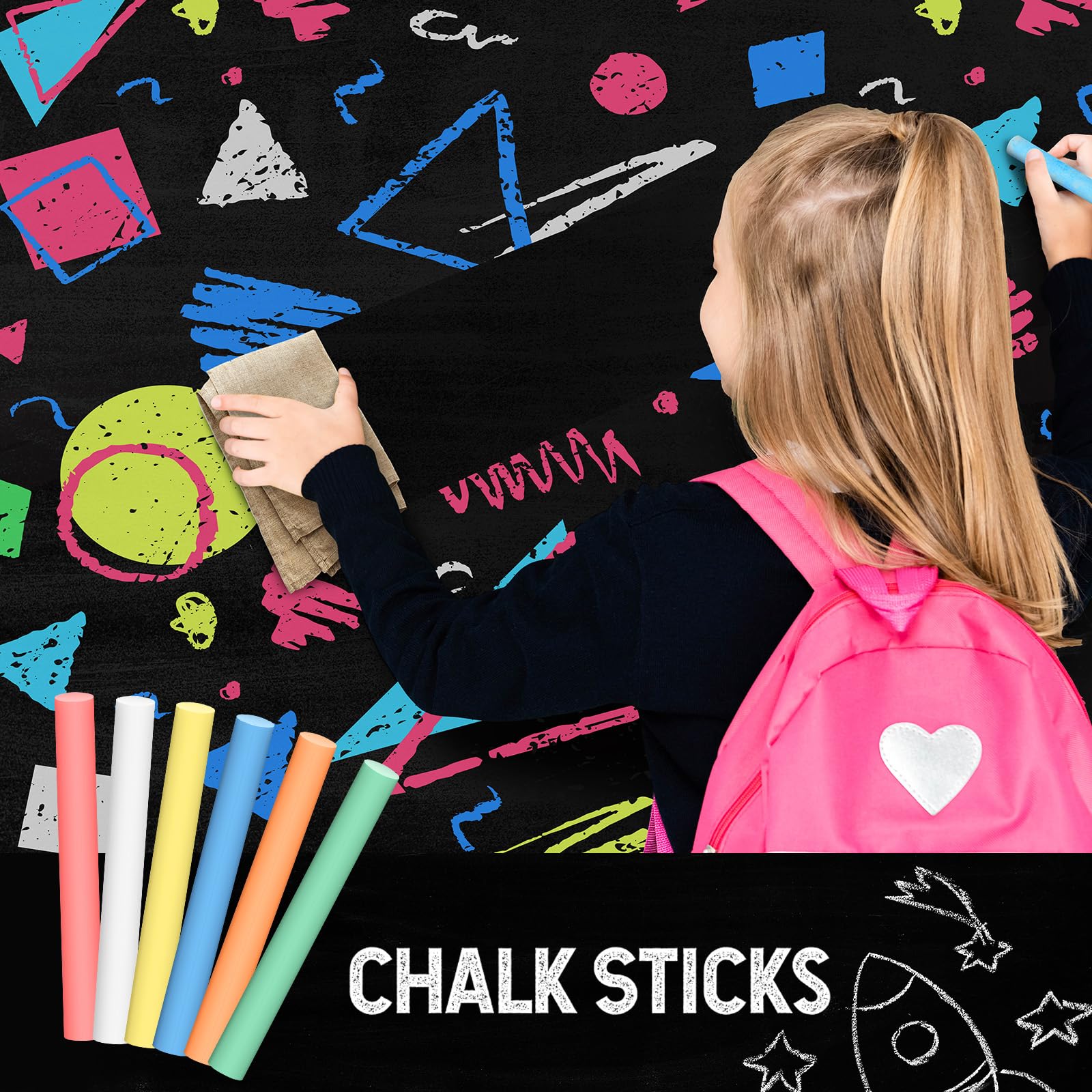 **Yeaqee 1800-Piece Low-Dust Colored Chalk Set - Non-Toxic Chalk Sticks for Chalkboard & Blackboard - Bulk Classroom Supplies for Teachers, Kids, School, Prizes, Gifts & Goody Bag Fillers - Perfect for Art, Education & Creative Play**