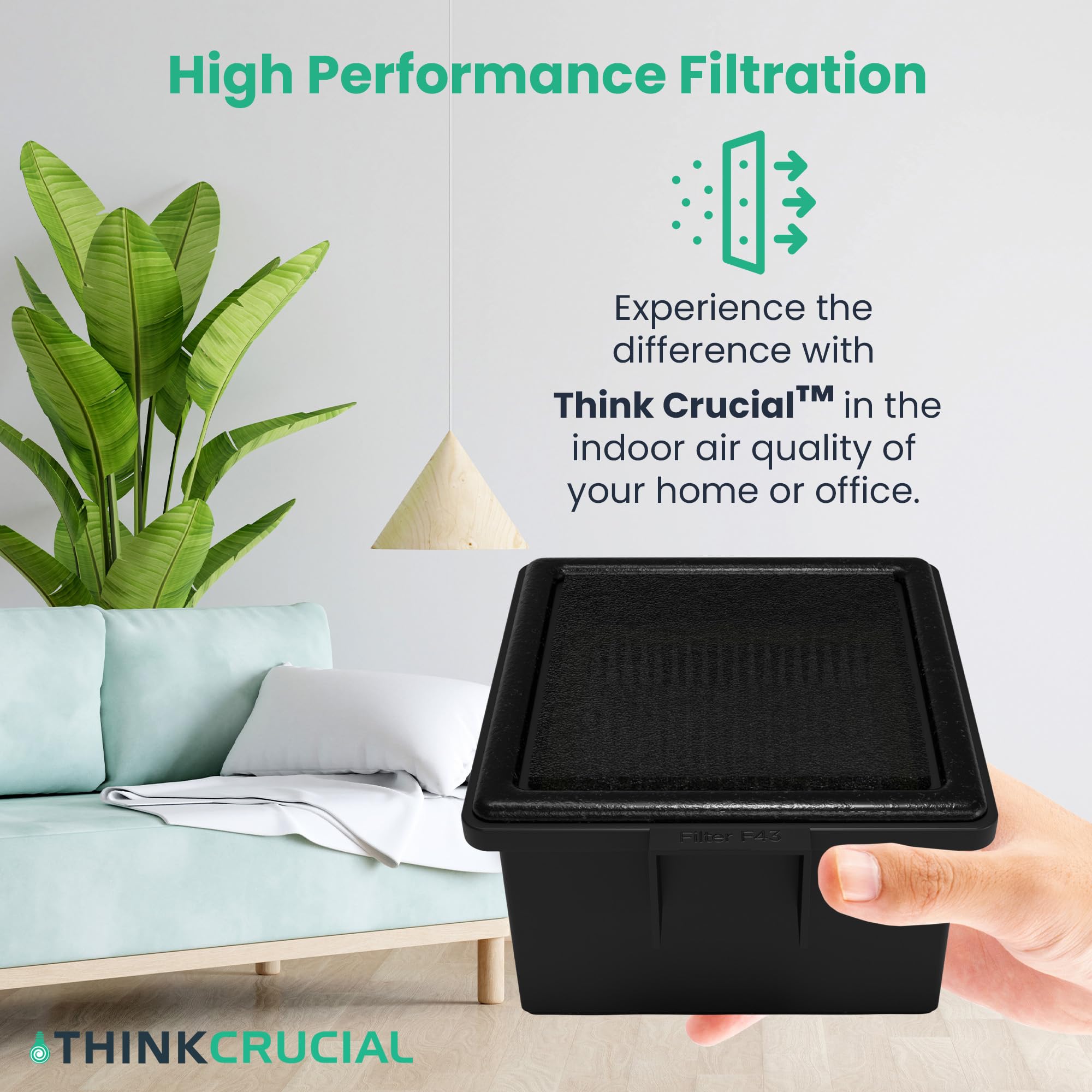 Crucial HEPA Vacuum Filters for Dirt Devil F-43 - 2 Pack for Home Cleaning