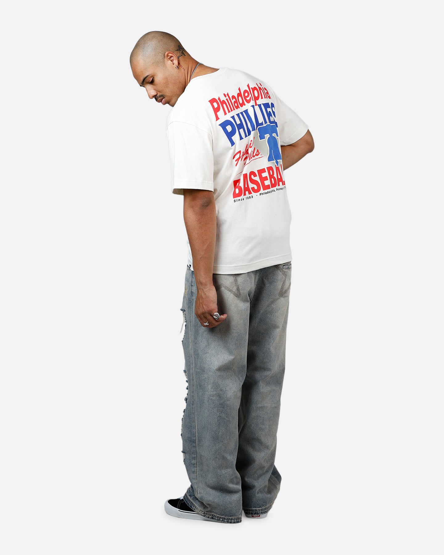 47 Brand Philadelphia Phillies All Fire T-Shirt - White | Officially Licensed MLB Fan Apparel for Men & Women | Perfect for Game Day, Tailgating & Casual Wear