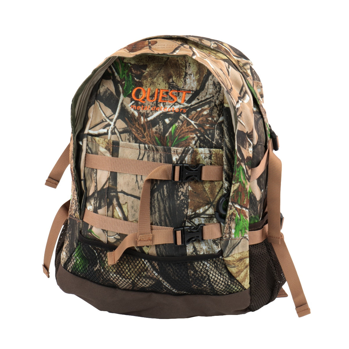 Quest Metal Detectors All Purpose Camo Backpack - Waterproof & Durable for Outdoor Treasure Hunting, Beach Combing & Metal Detecting Adventures