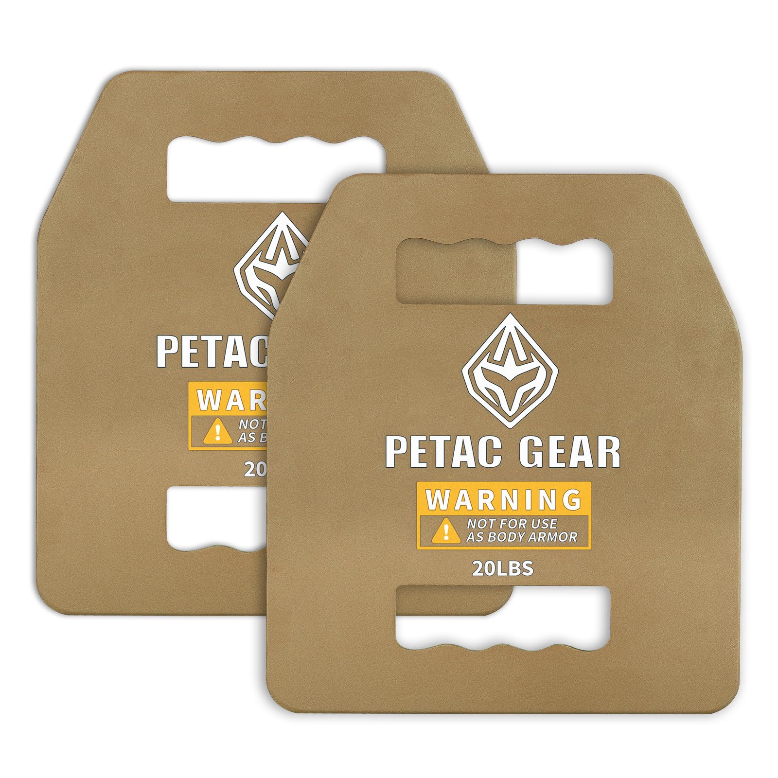 PETAC GEAR Tactical Weight Plates for Weighted Vest - 5/10/15/20 LBS Strength Training Equipment for Men - Gym, CrossFit & Home Workout Gear