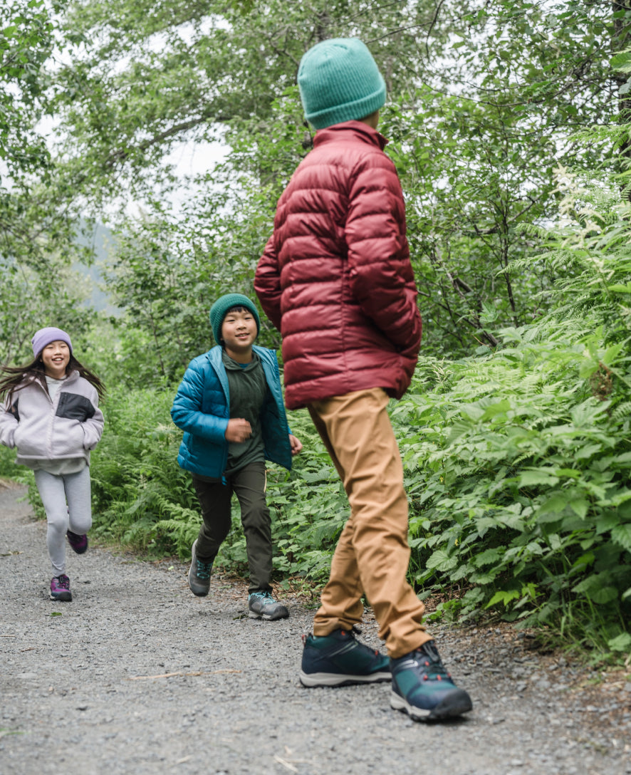 Waterproof Big Kids' Hiking Boots - Fjord Blue & Fuchsia Purple | Outdoor Adventure, Rainy Day & Winter Wear for Boys & Girls