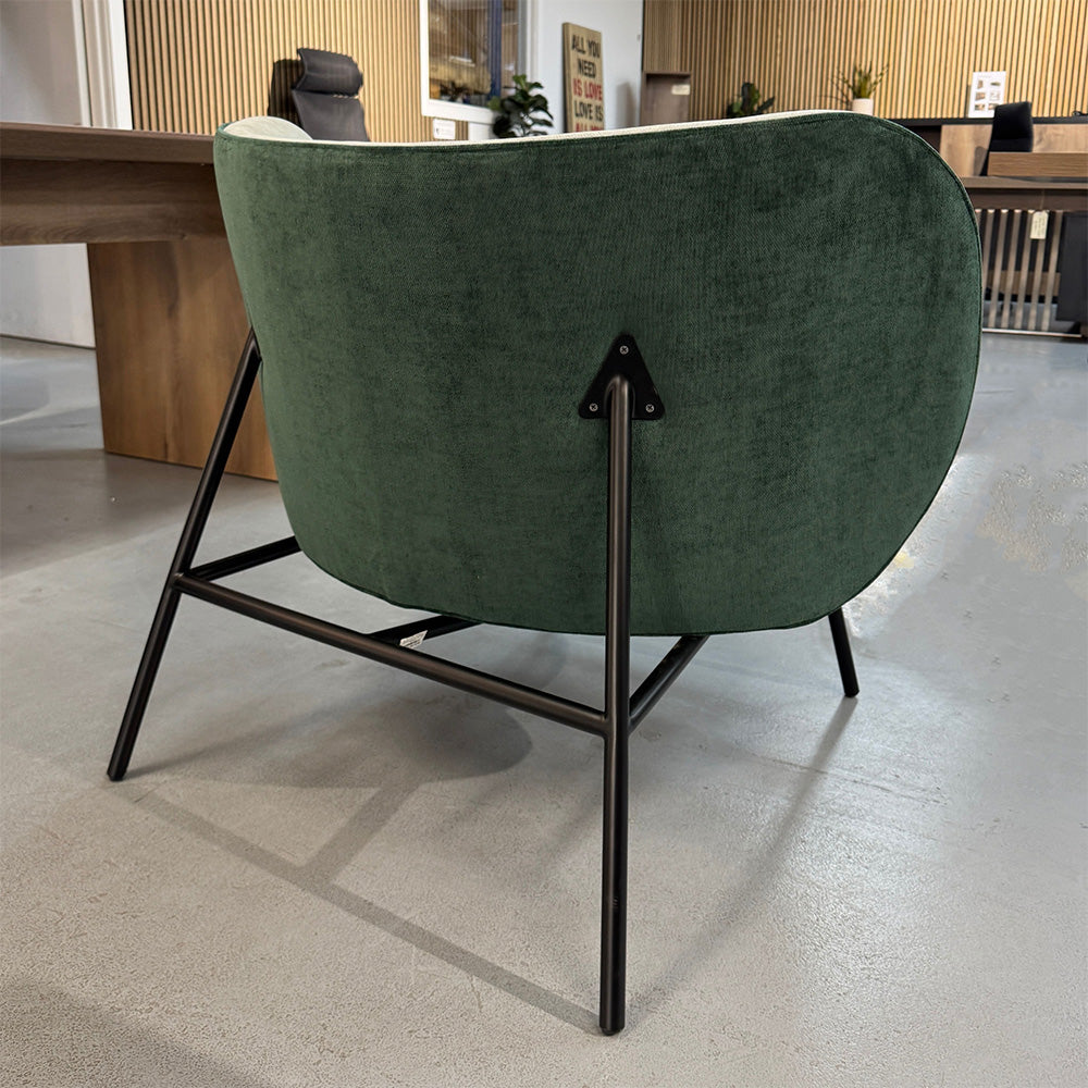 AVENIR Modern Lounge Chair - Grey & Green Upholstery - Perfect for Living Room, Bedroom & Office Relaxation