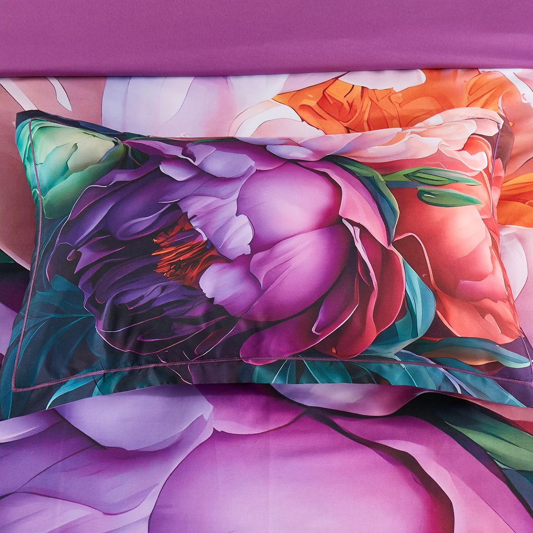 Kaie Floral Quilt Cover Set Queen Size - Soft 3-Piece Bedding Set with Vibrant Floral Design for Cozy Bedroom Decor & Guest Room Styling