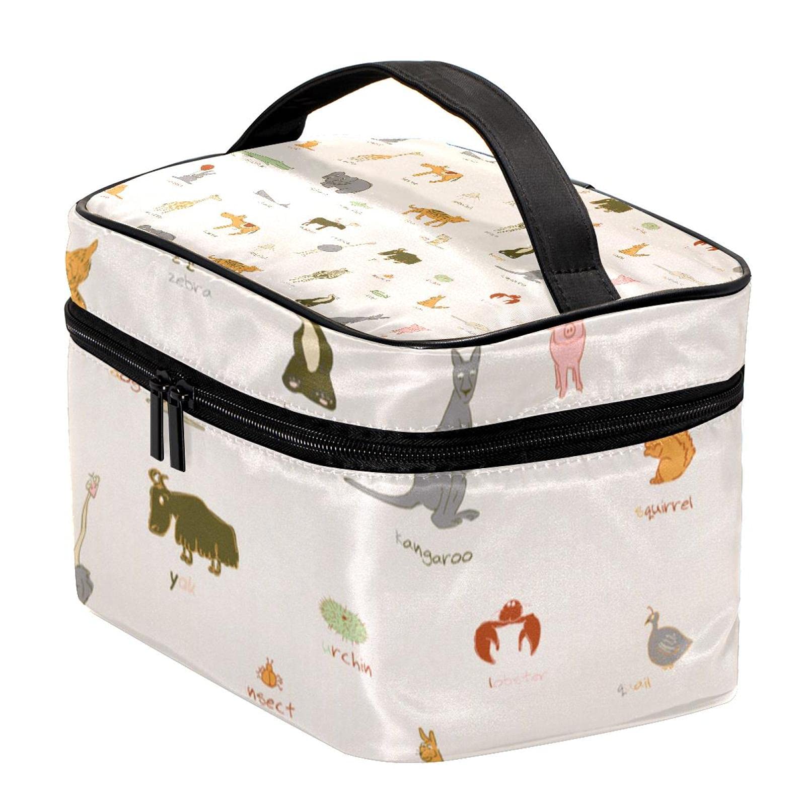 Animal Alphabet Cosmetic Bag - Large Travel Makeup Organizer for Women & Girls - Perfect for Toiletries & Travel Essentials