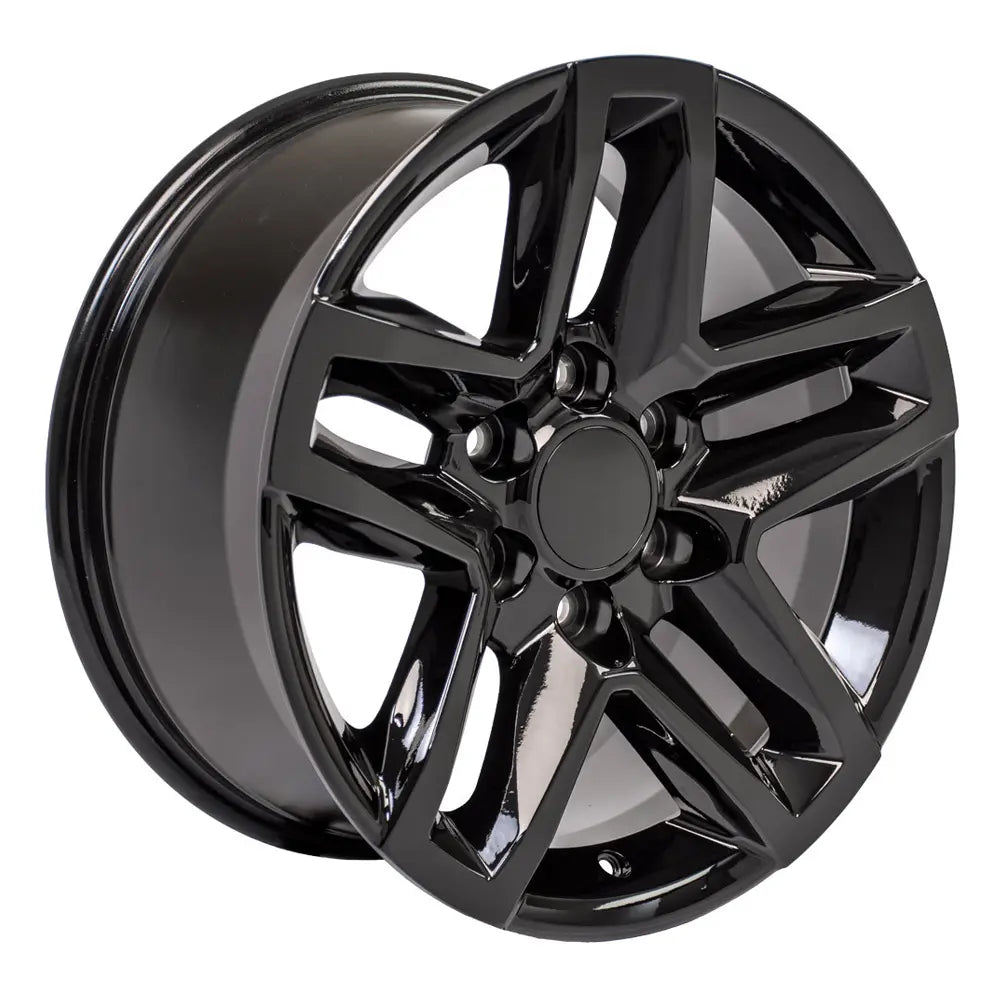 18x8.5 Inch Gloss Black Trail Boss Wheel Replacement for Chevy Silverado 1500 2500 3500 - CV34B Replica Rim - Perfect for Off-Roading, Truck Upgrades & Custom Builds