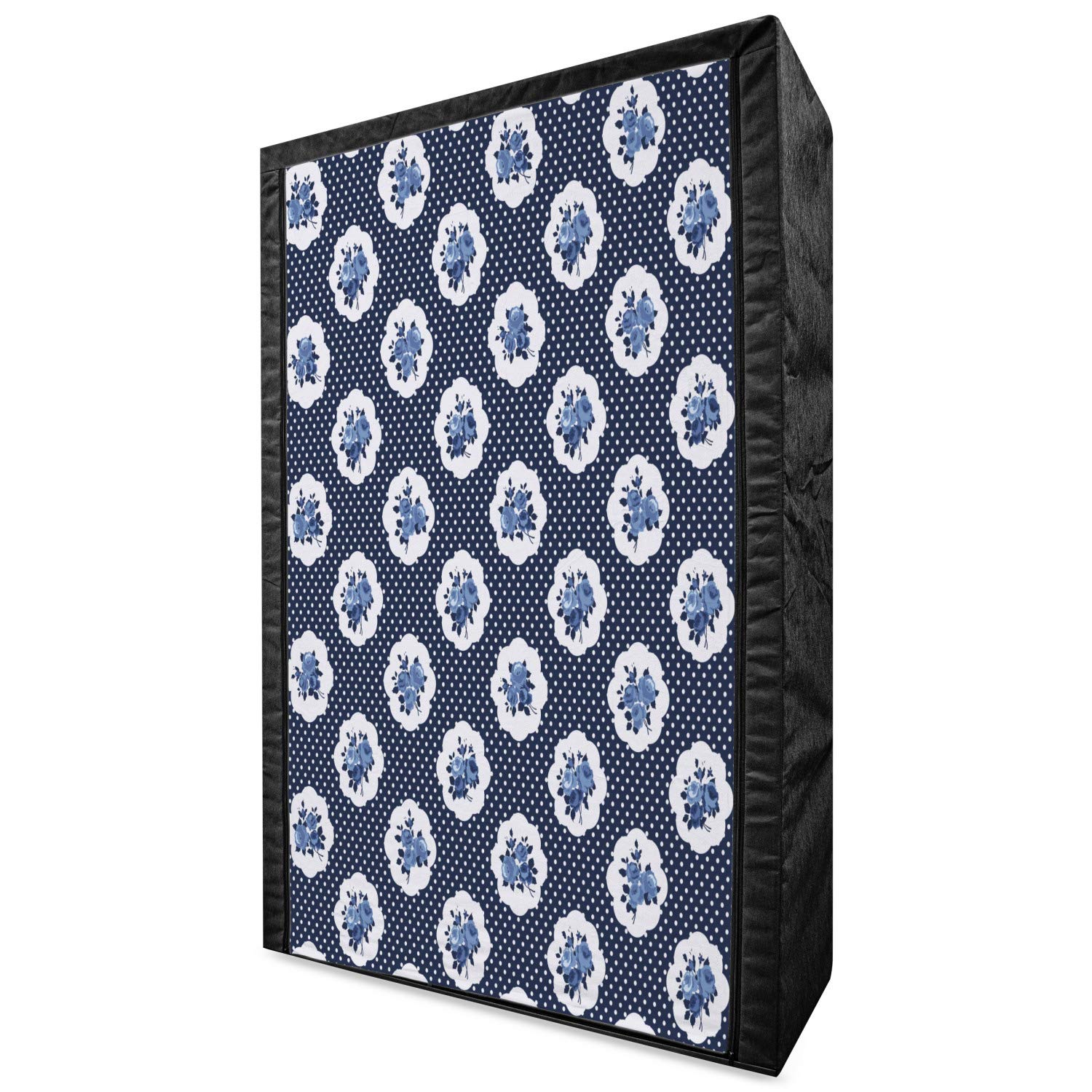 Ambesonne Portable Fabric Wardrobe - Shabby Chic Floral Pattern with English Roses & Polka Dots, 42.5