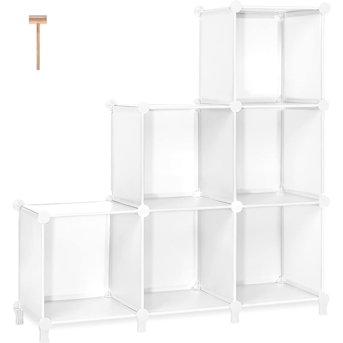 TomCare 6-Cube Storage Organizer - DIY Closet Shelves & Bookcase, Plastic Cube Storage for Bedroom, Living Room & Office - Pure White | Perfect for Organizing Clothes, Toys, Books & Home Decor