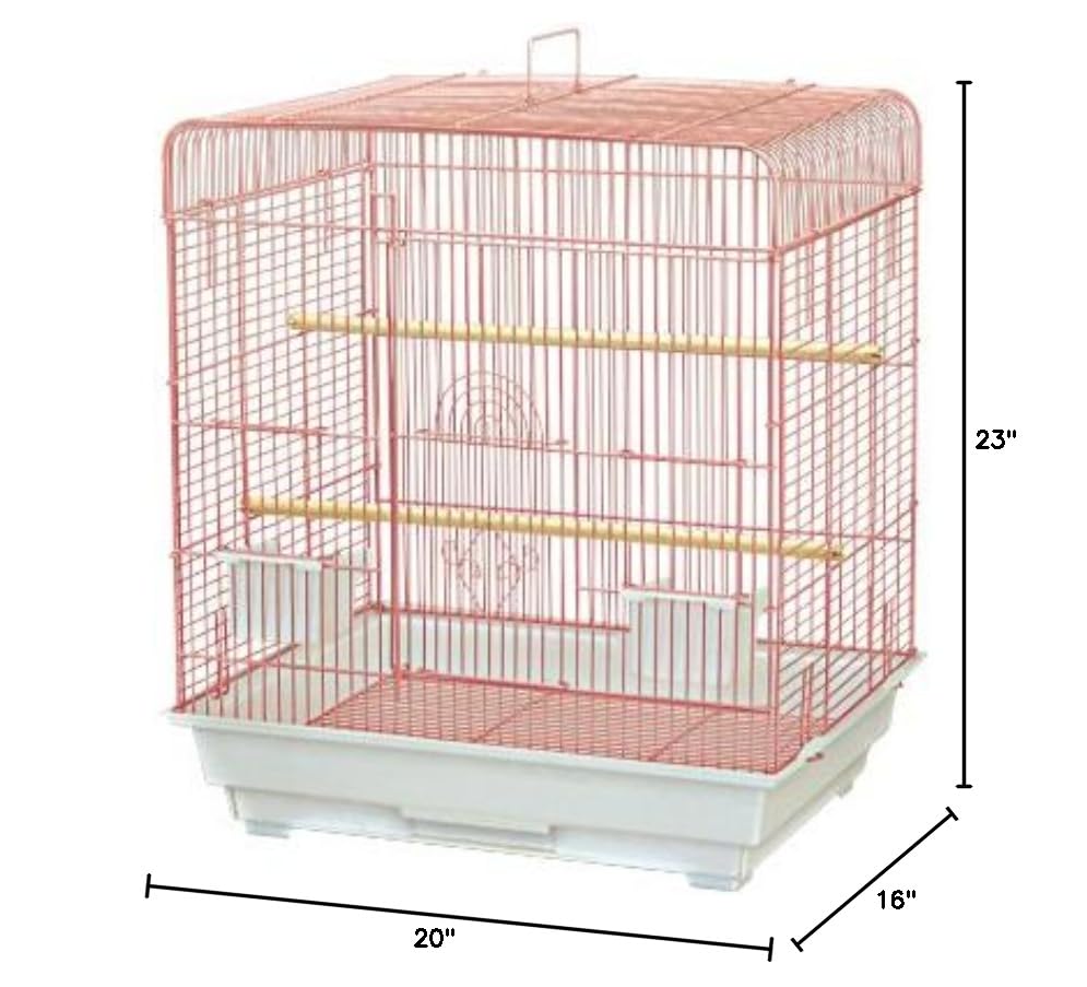 King's Cages ES 2016 S Square Top Bird Cage for Finches, Lovebirds & Canaries - Black | Perfect for Small Birds in Home, Office or Aviary