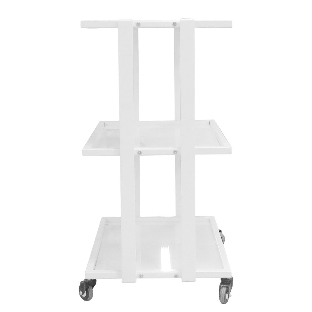Multi-Function Stainless Steel Utility Cart with Tempered Glass Shelves - Perfect for Kitchen, Office, or Salon Storage and Organization