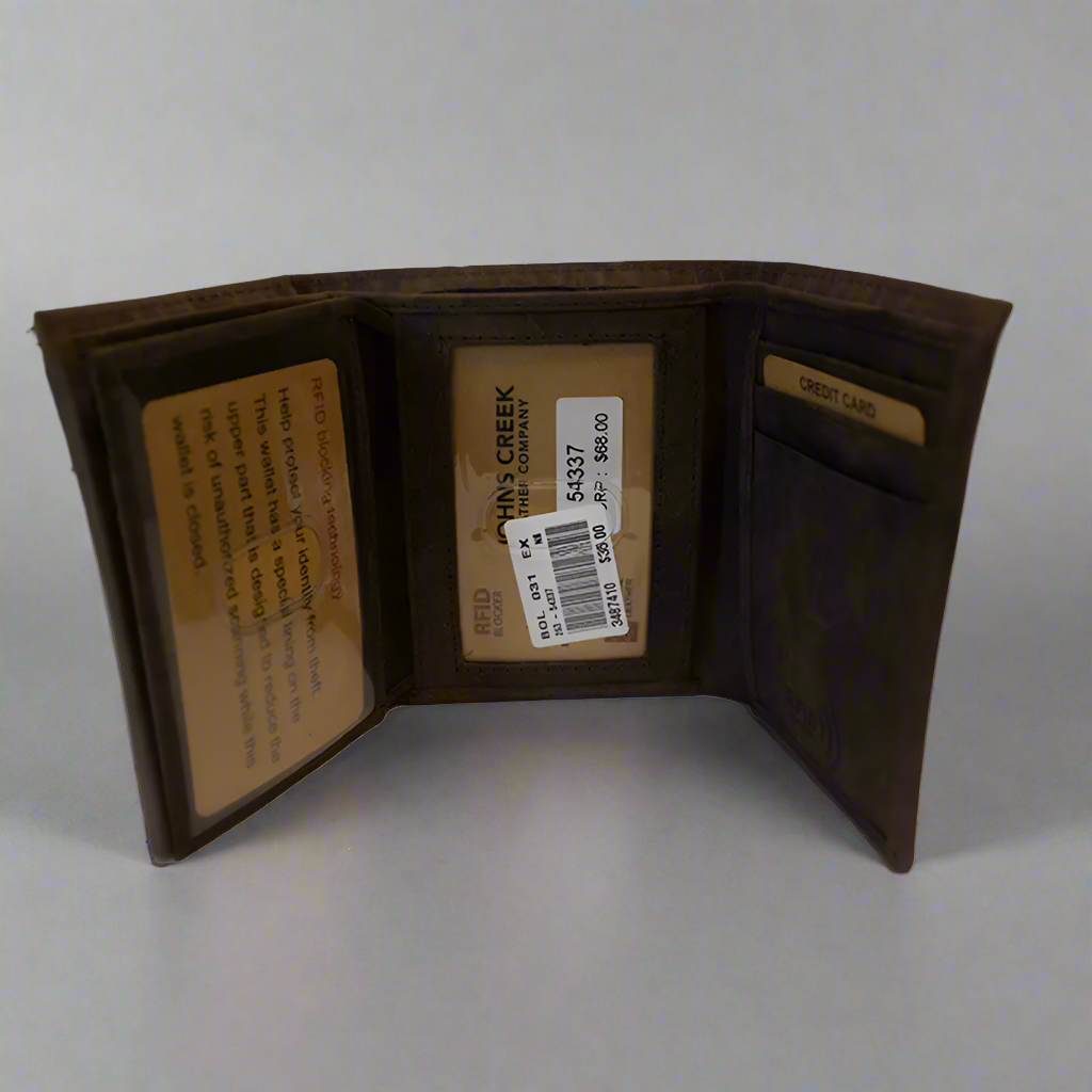 BOL Men's RFID Blocking Leather Wallet - Slim Trifold Design for Credit Cards & Cash - Perfect for Everyday Use, Travel, and Business
