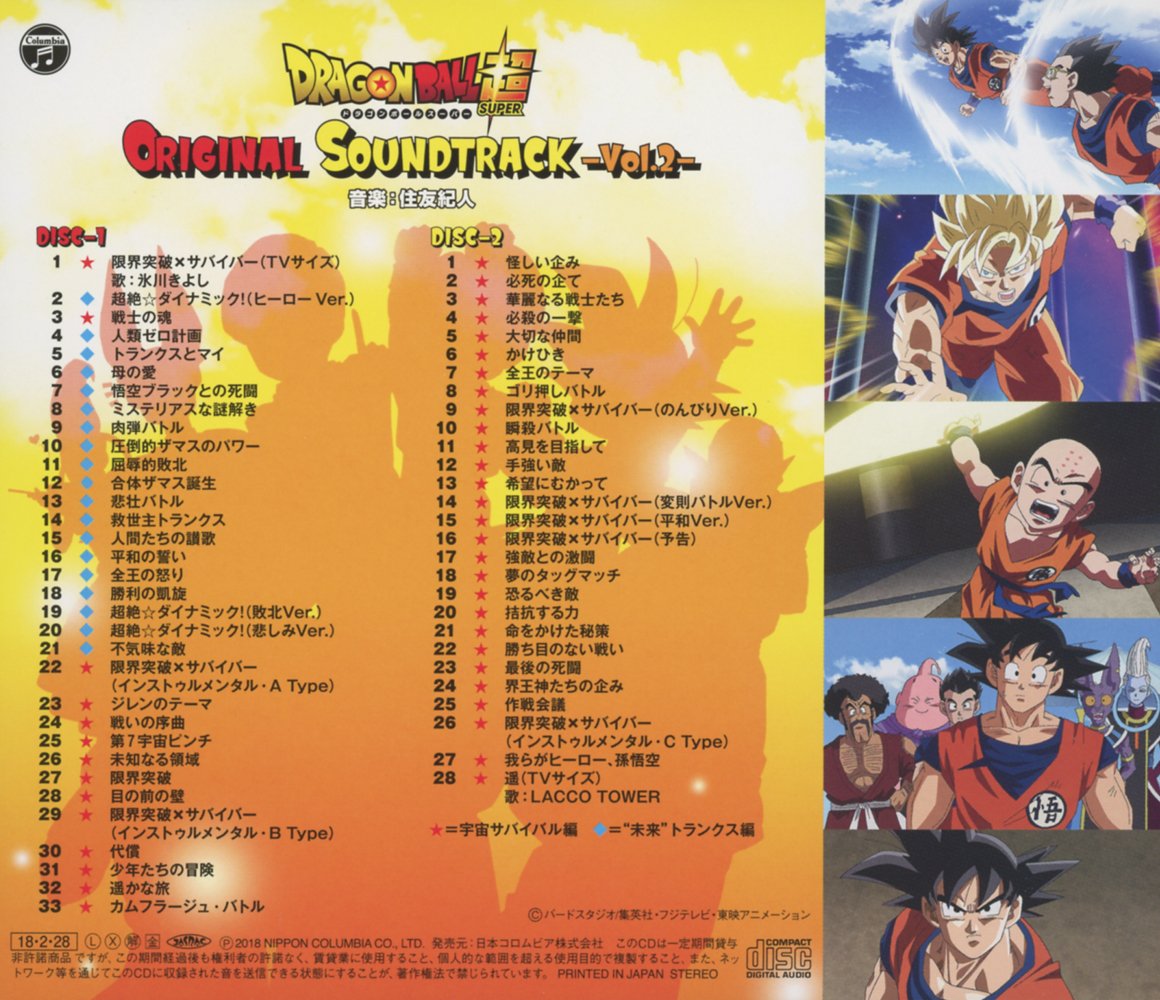 Dragon Ball Super Vol.2 Original Soundtrack (OST) - Official Anime Music Collection for Fans & Gaming Background