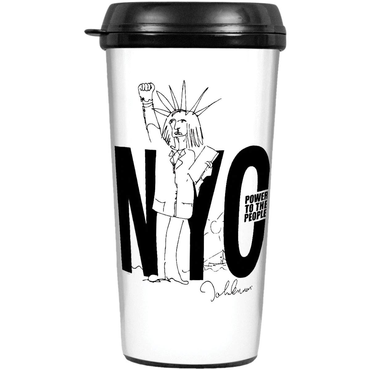 The Beatles Insulated Travel Mug - 16oz Stainless Steel Coffee Tumbler with Lid & Handle - Perfect for Commuting, Camping & Office Use