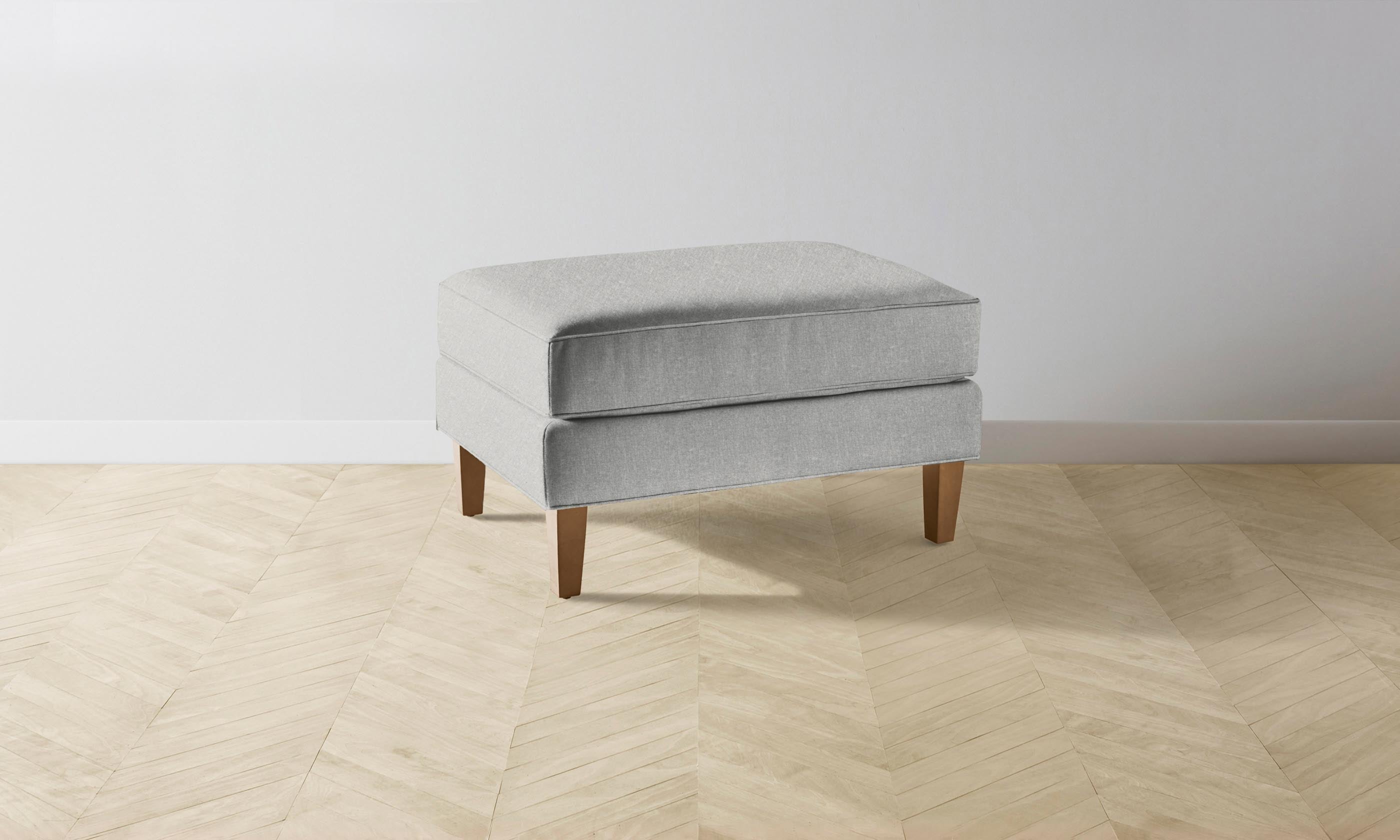 Crosby Ottoman - Premium Merino Wool Upholstery in Heather Grey | Perfect for Living Room, Bedroom & Home Decor