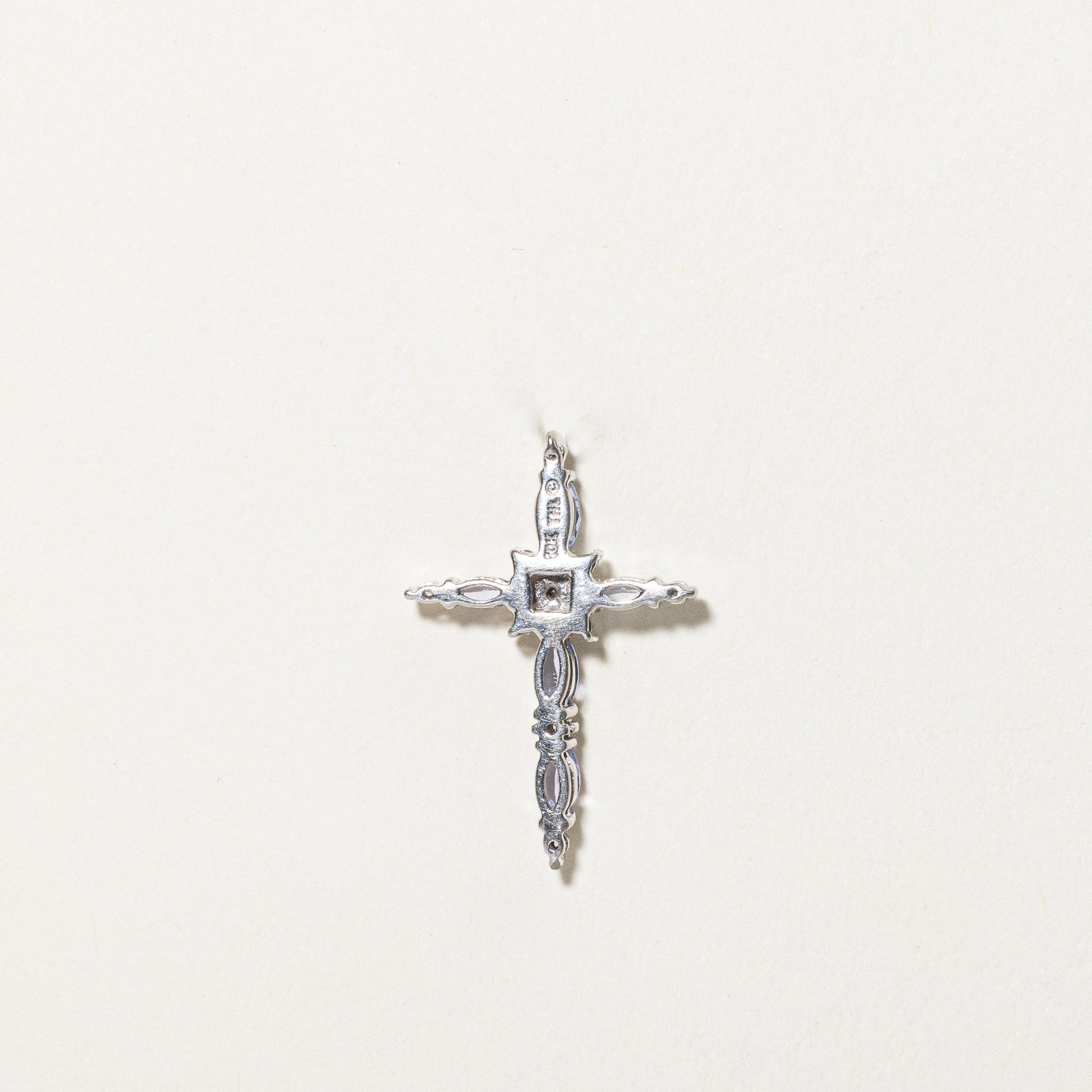 Exquisite 0.30ctw Tanzanite & 0.06ctw Diamond Cross Pendant Necklace - Sterling Silver Jewelry for Women - Perfect for Christmas Gifts, Baptism & Special Occasions