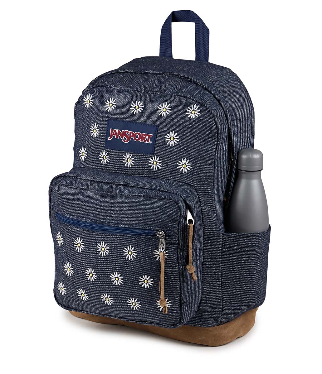 JanSport Right Pack Expressions Embroidered Denim Dark Backpack - Stylish & Durable School & Travel Backpack for Students & Professionals
