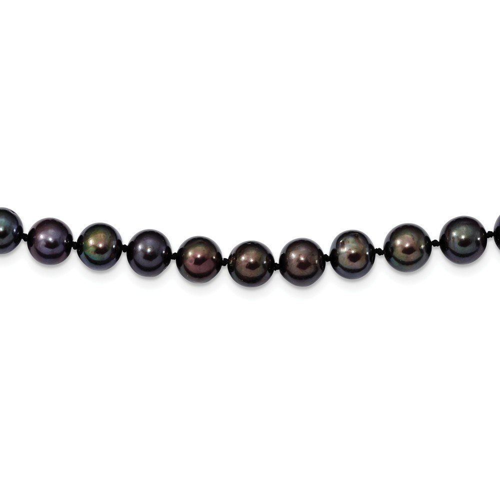 925 Sterling Silver 8-9mm Black Freshwater Cultured Pearl Necklace for Women - Elegant Jewelry Gift for Wedding, Anniversary & Special Occasions